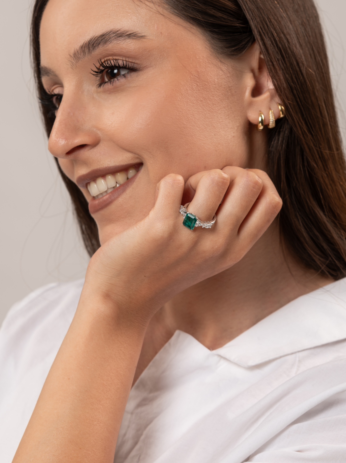 Anello Pietra Quadra Verde