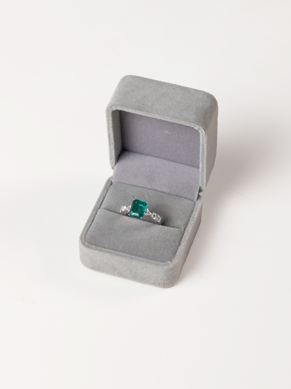 Anello Pietra Quadra Verde in argento Sterling 925