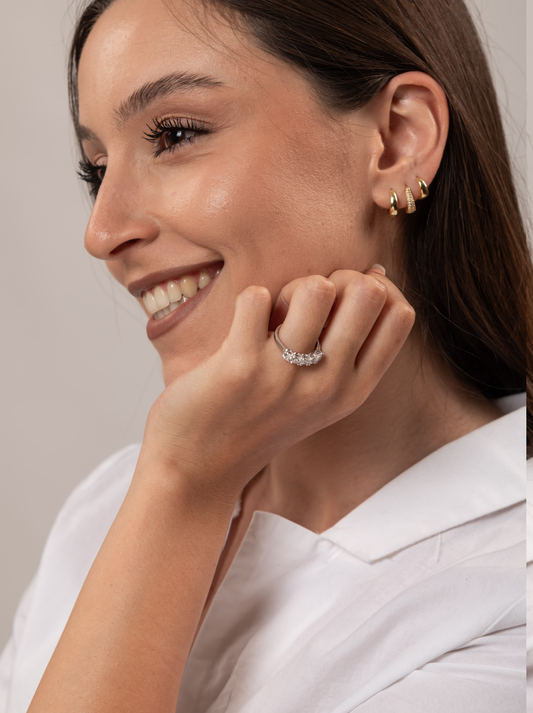 Anello Cinque Pietre in argento Sterling 925