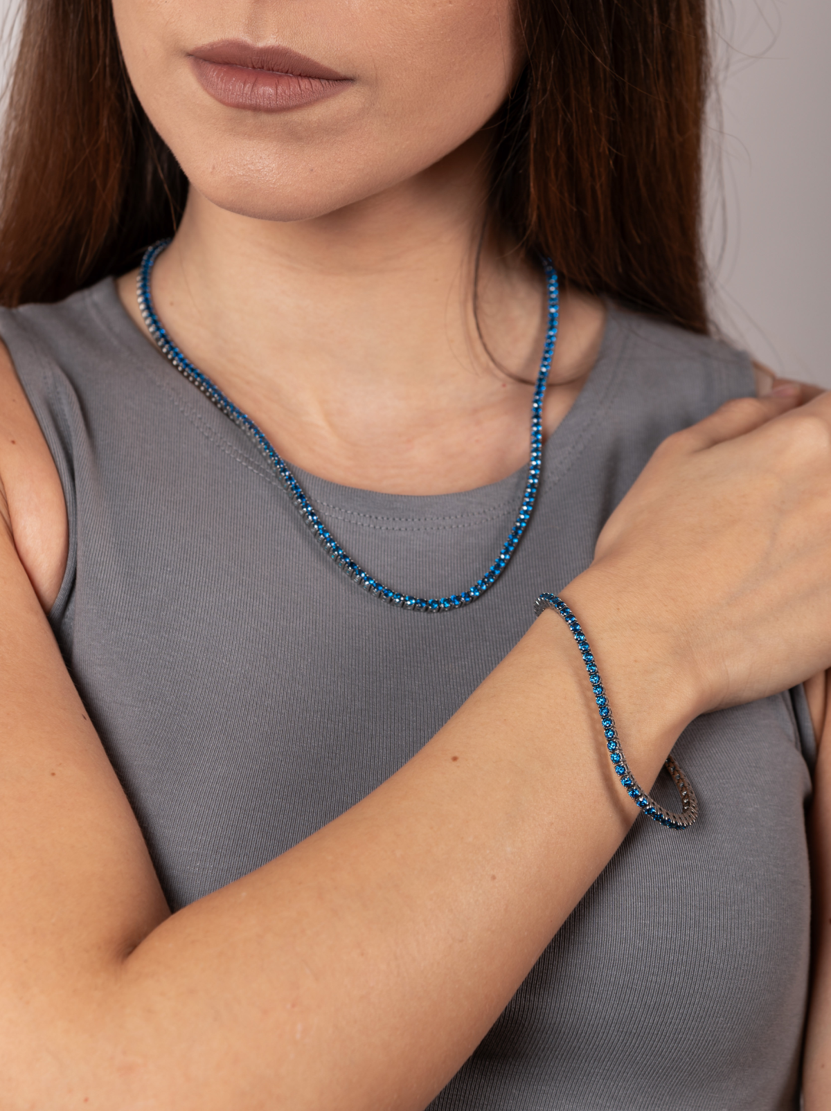 Set tennis blu silver