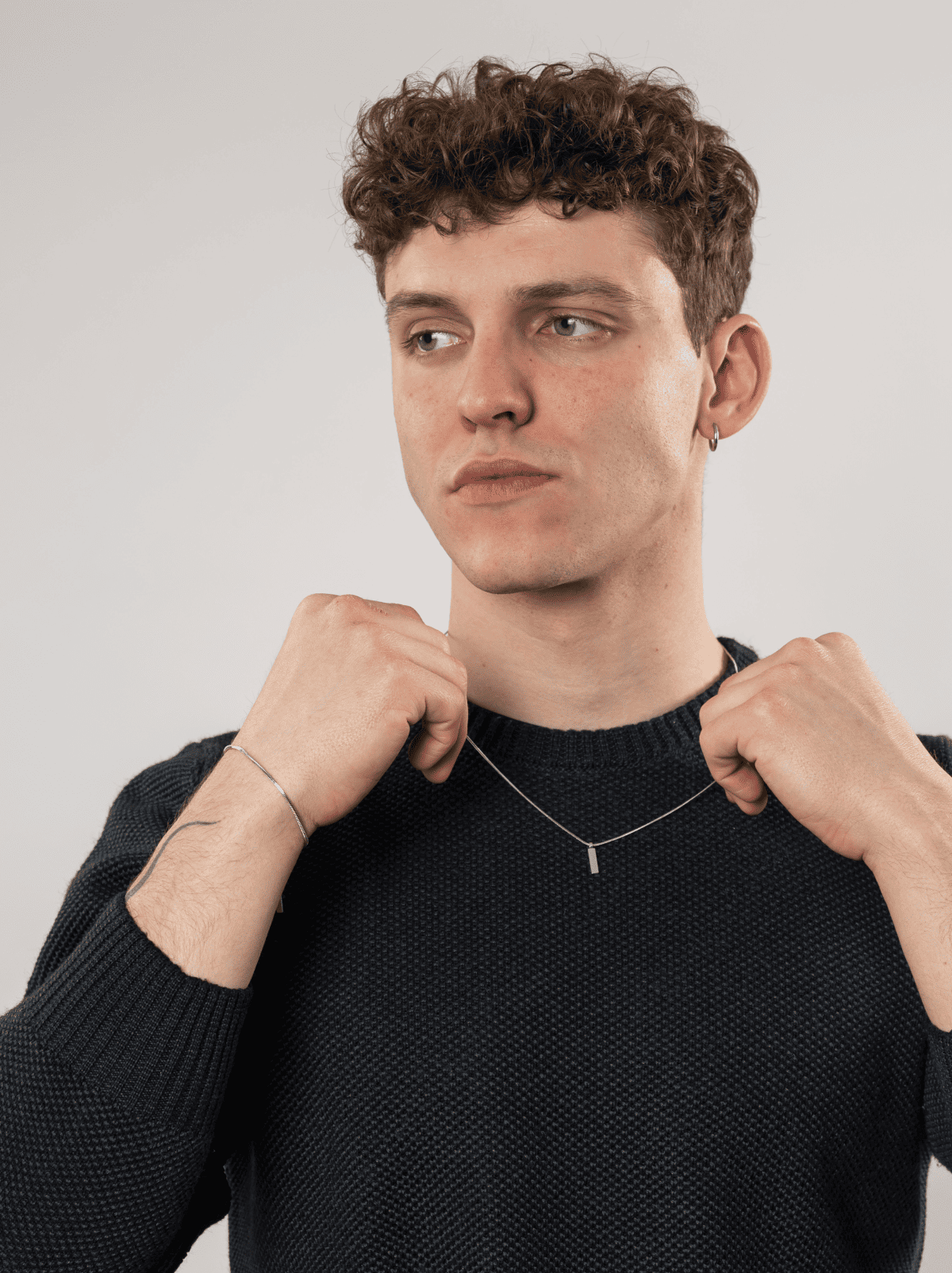 Set minimal pendente snike argento