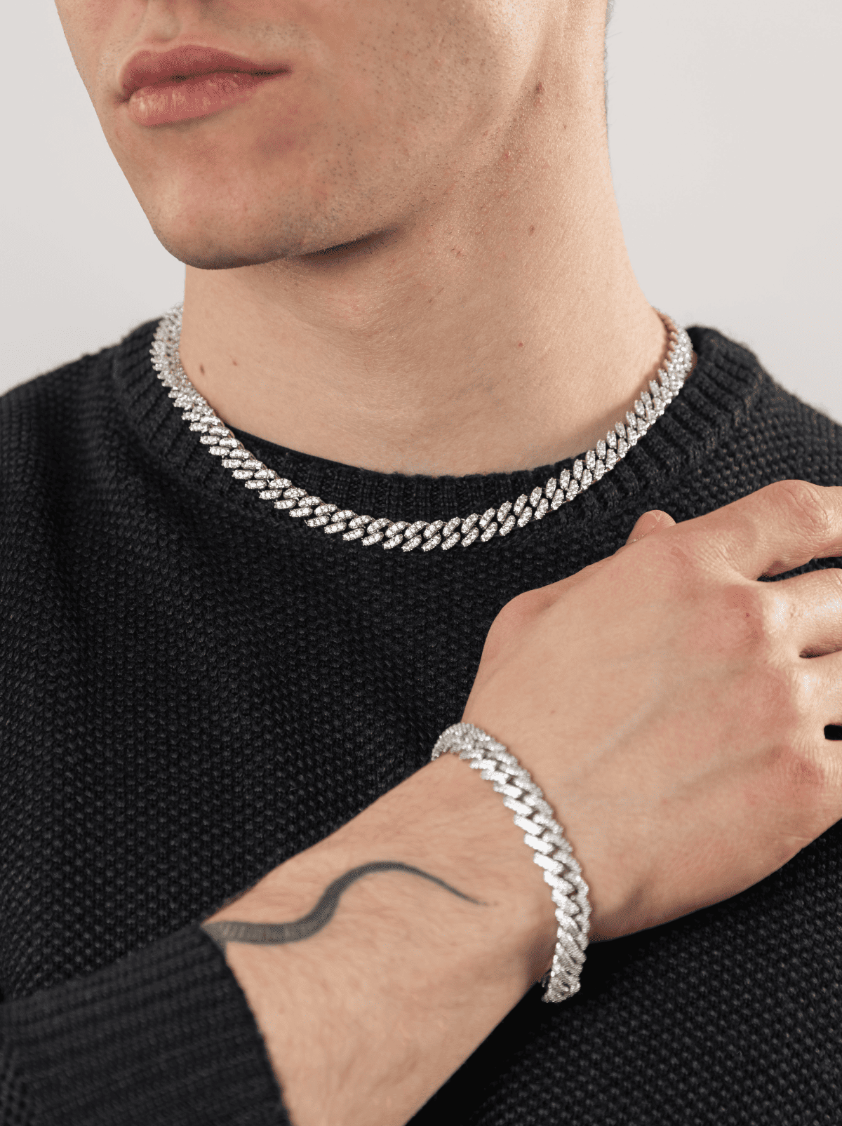 Set Eis Cuban Weiß Silber