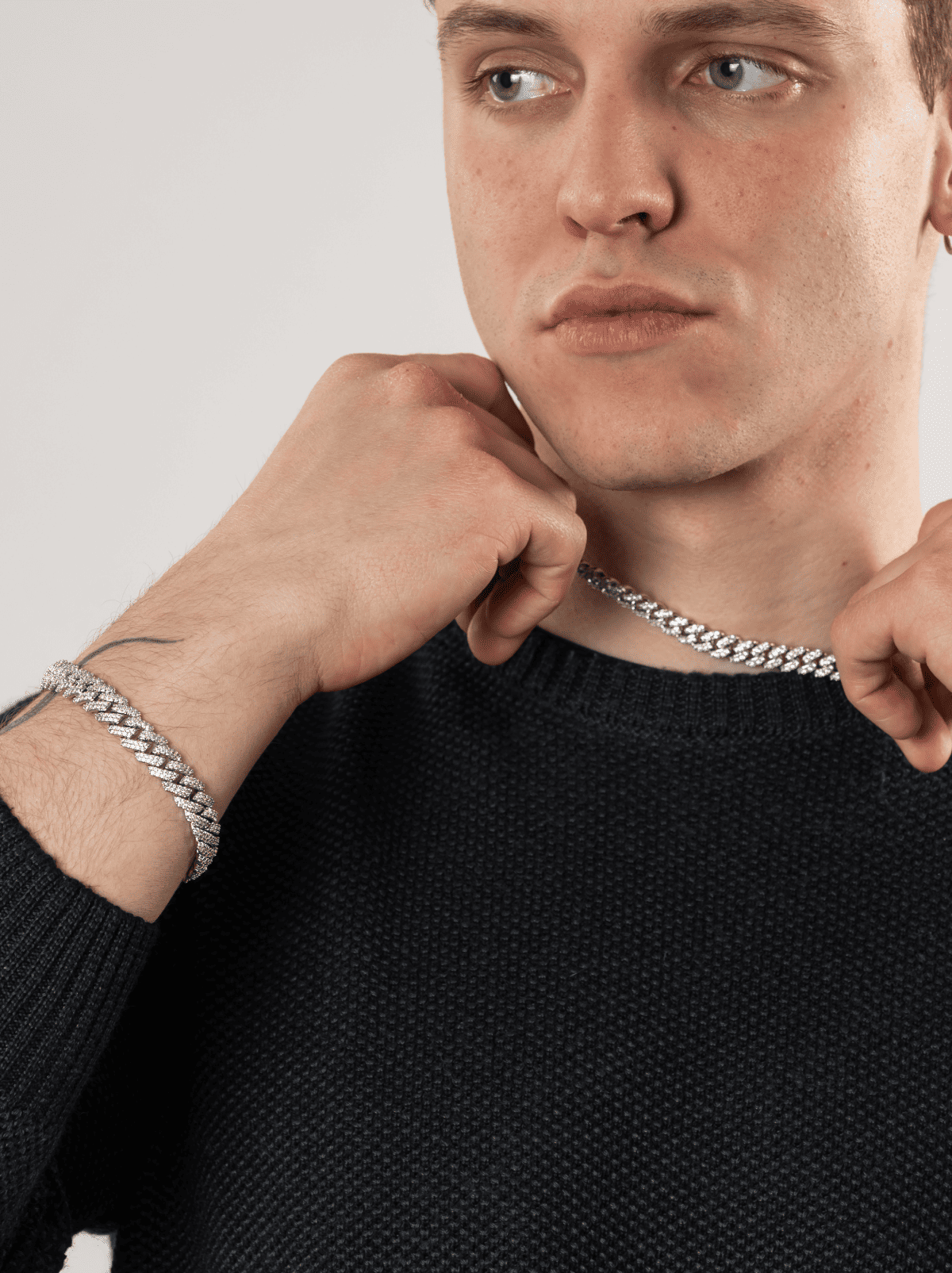 Set Eis Cuban Weiß Silber