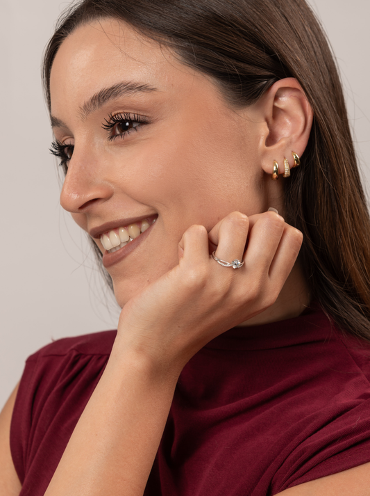 Anello A Fasce Intrecciate in argento Sterling 925