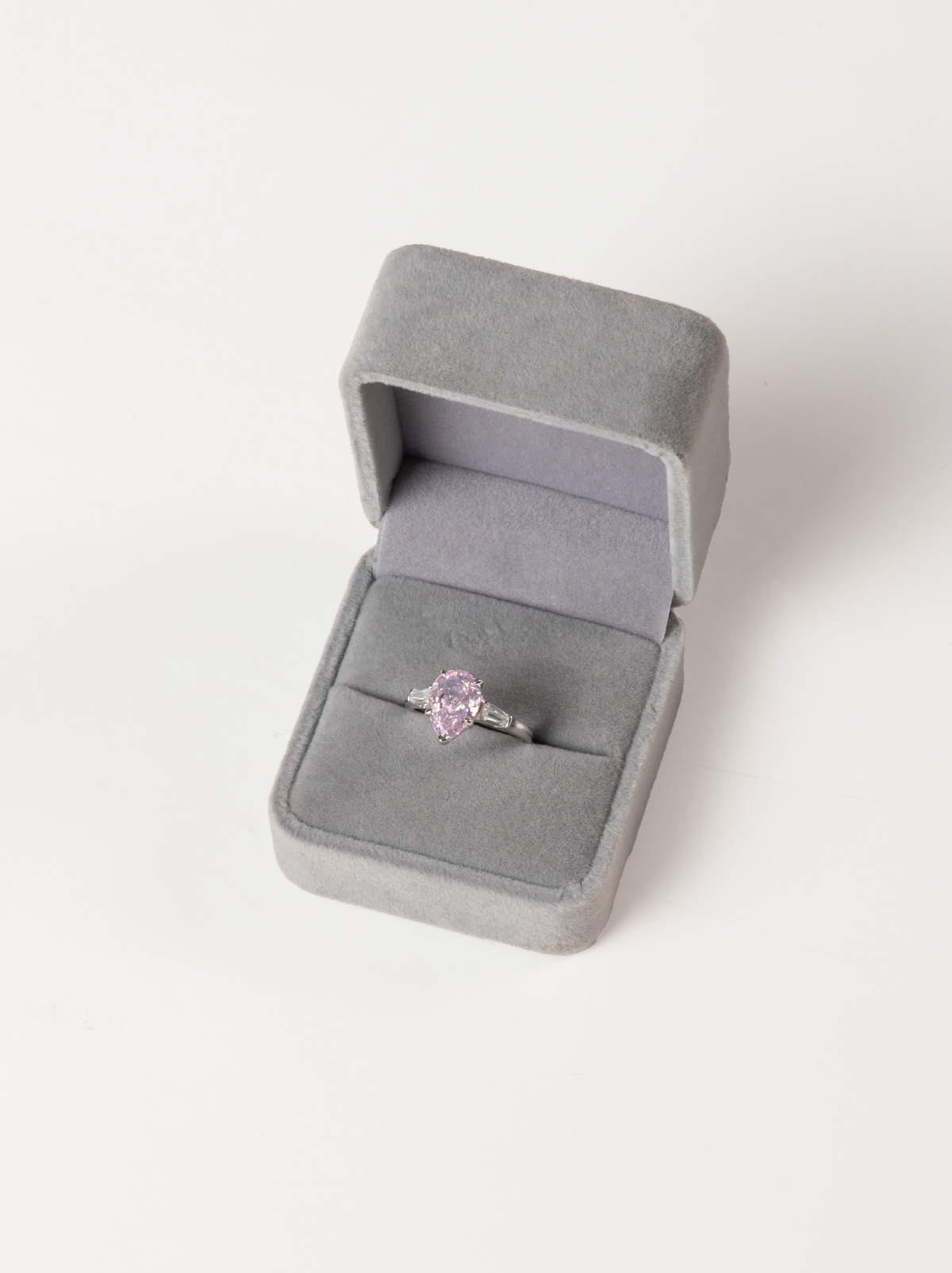 Anello Grande Pietra Rosa in argento Sterling 925