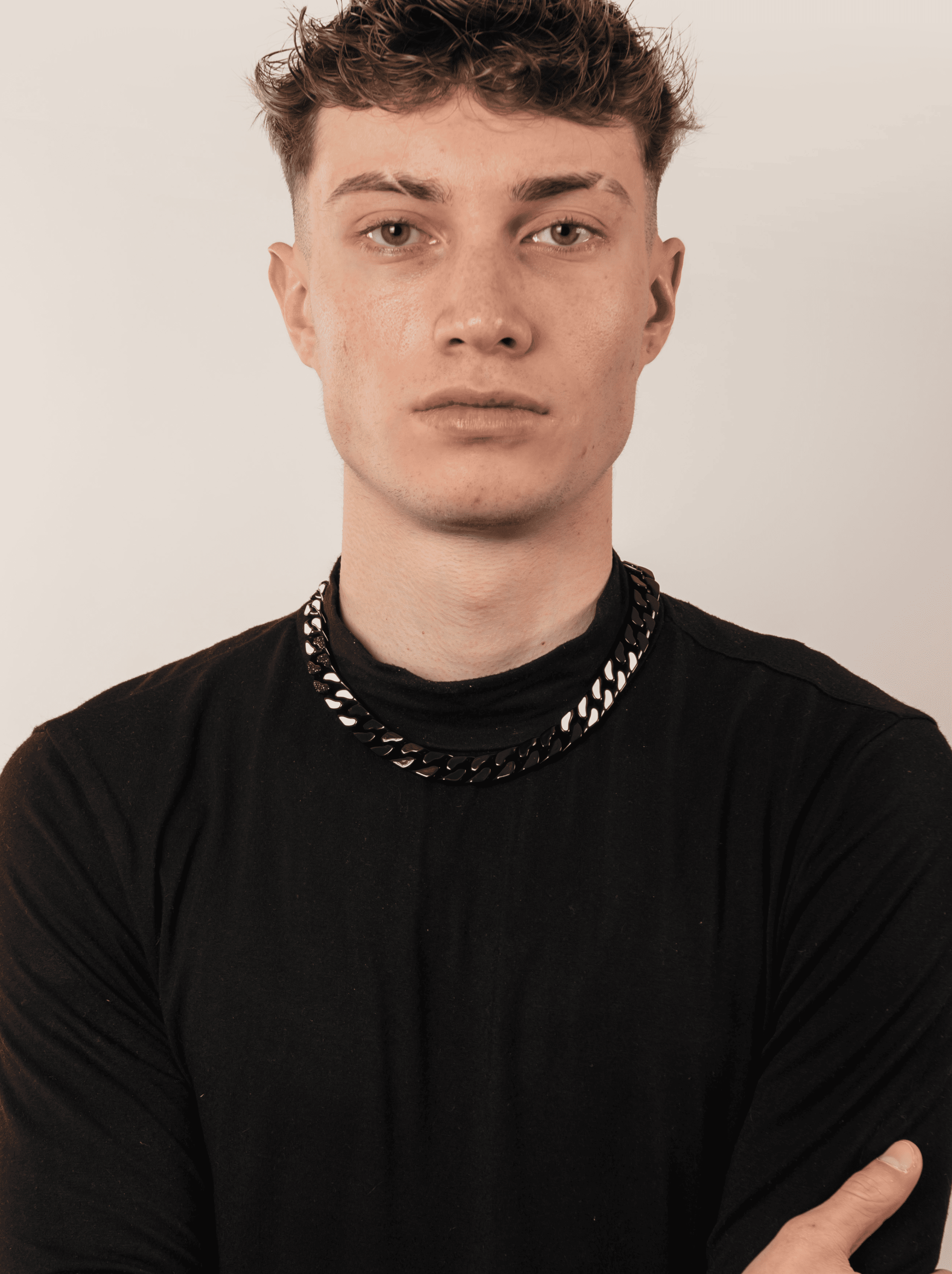 Collana cuban ice white nero 12 mm