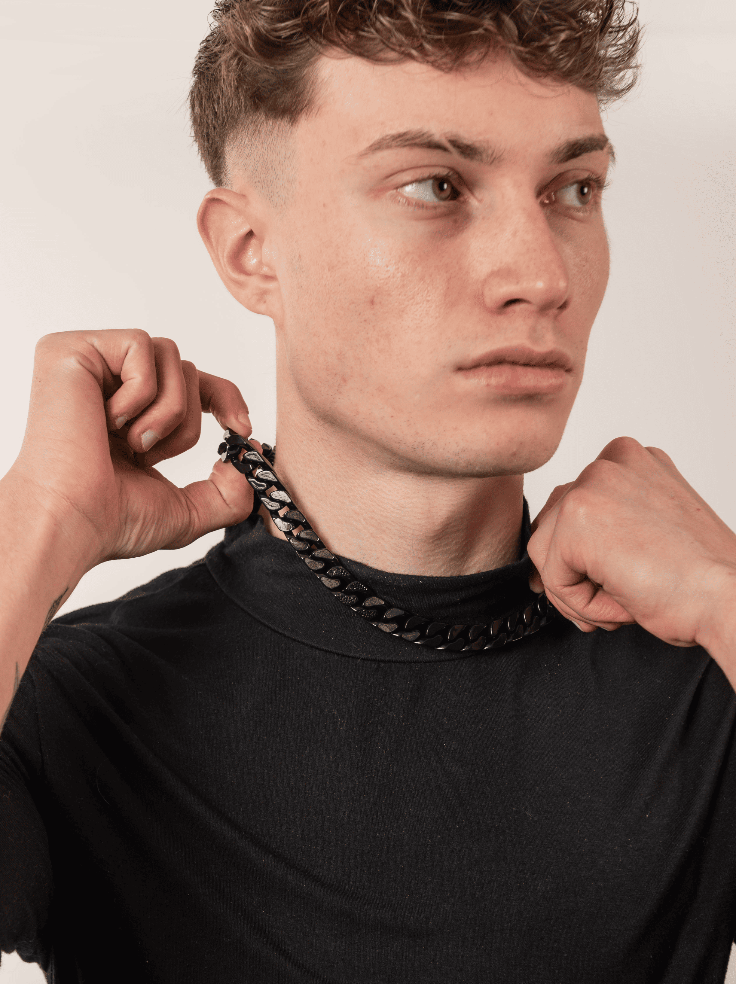 Collana ice cuban black nero 12 mm