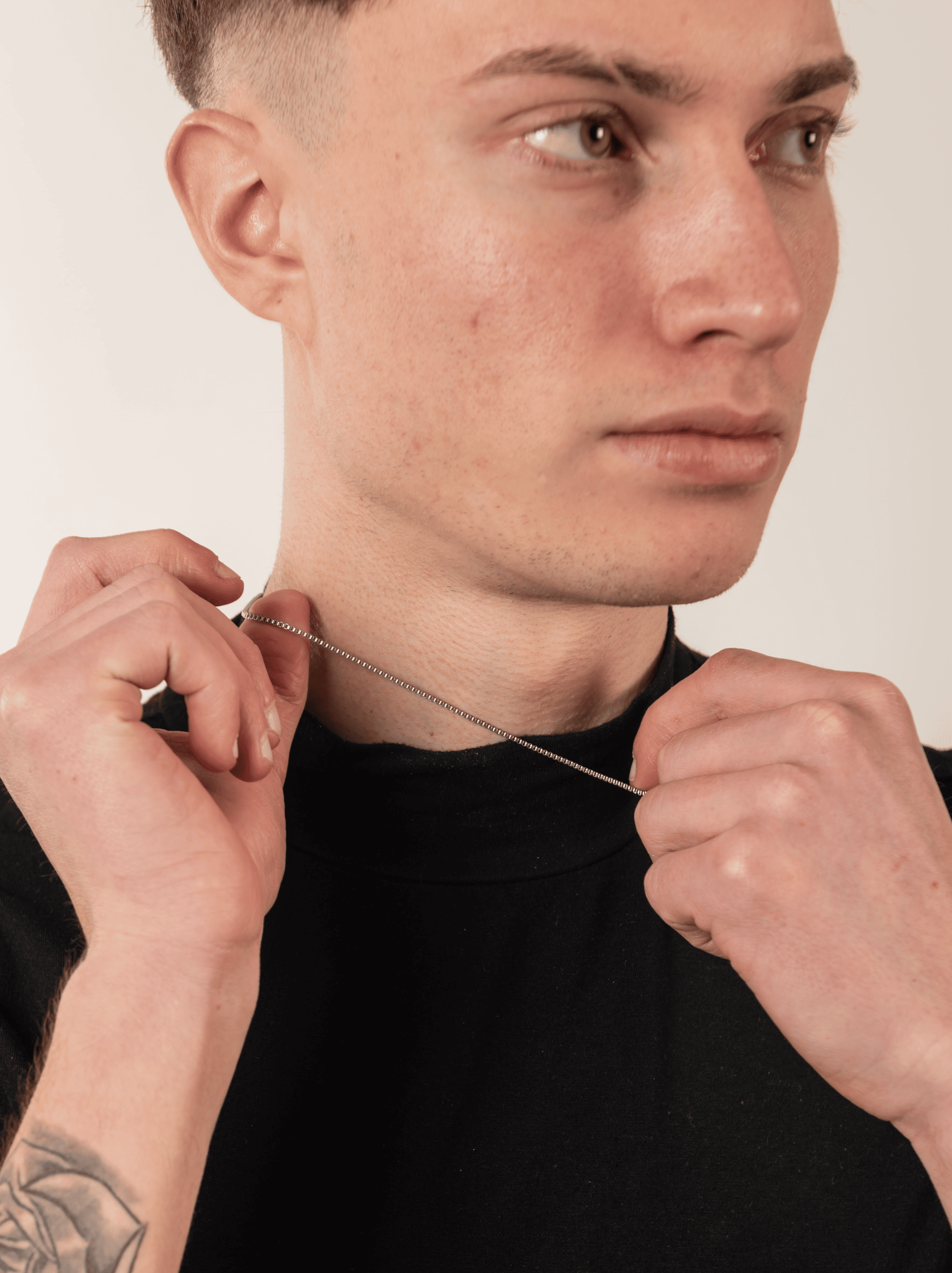 Collana minimal box argento