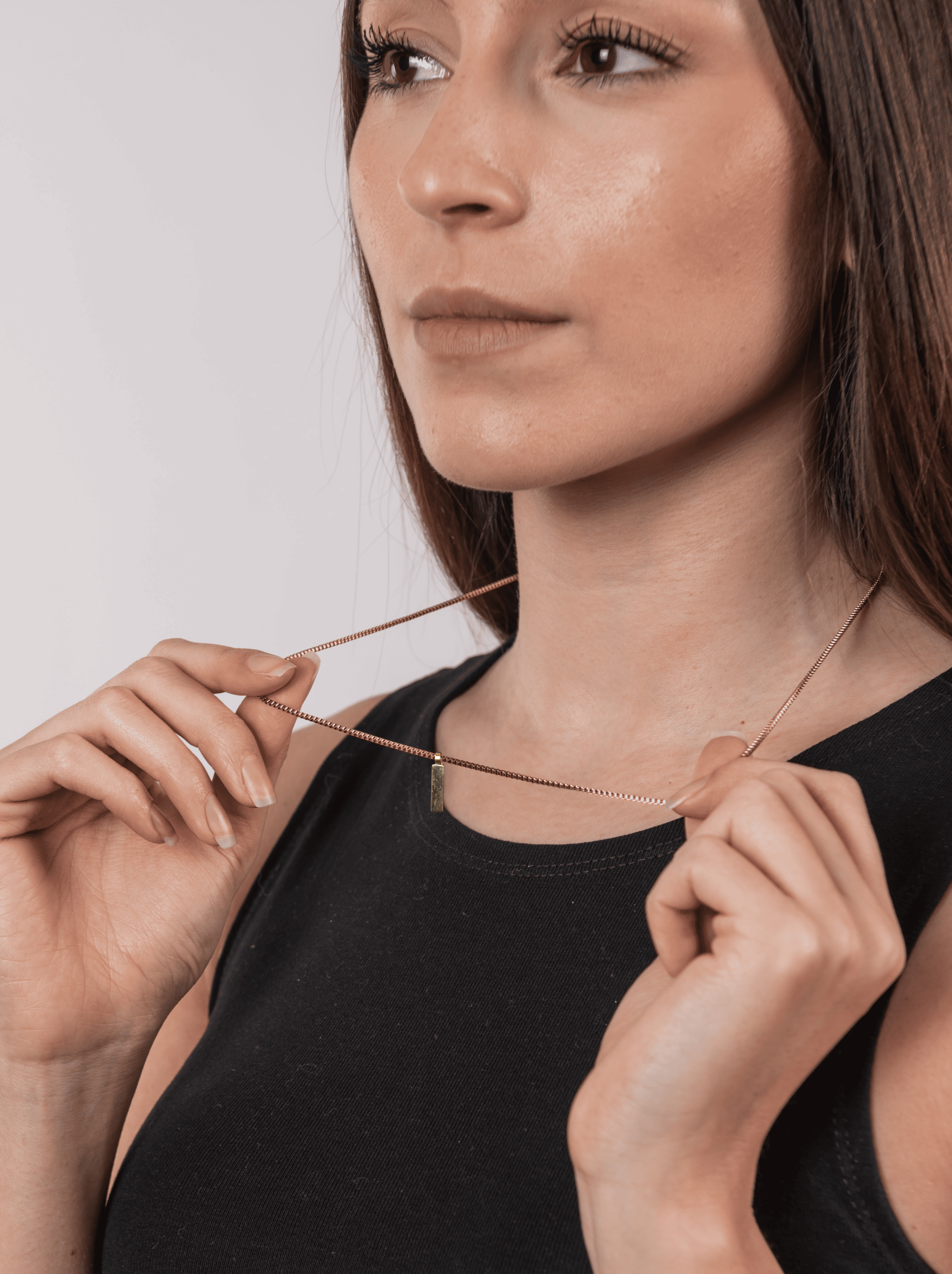 Collana pendente box oro