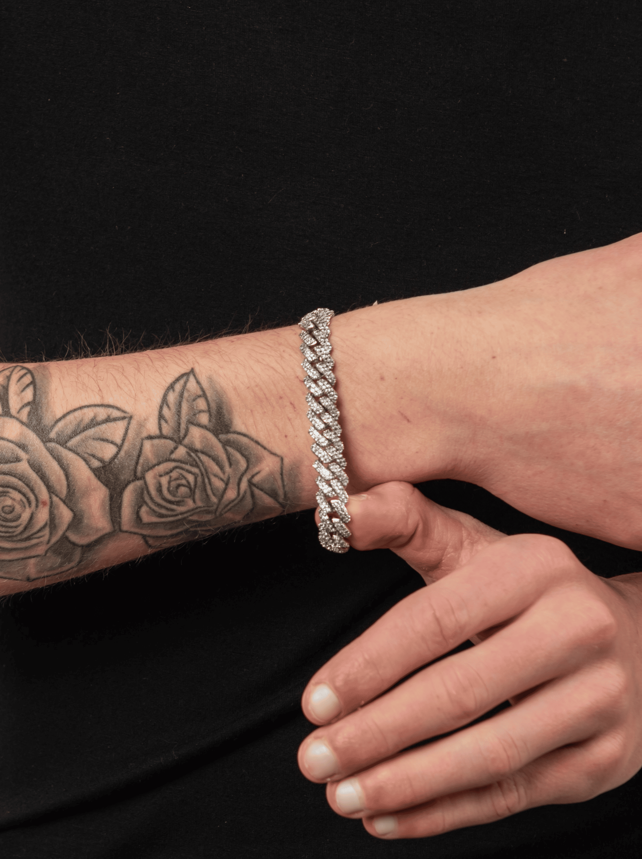 Bracciale ice cuban azzurro silver 10 mm