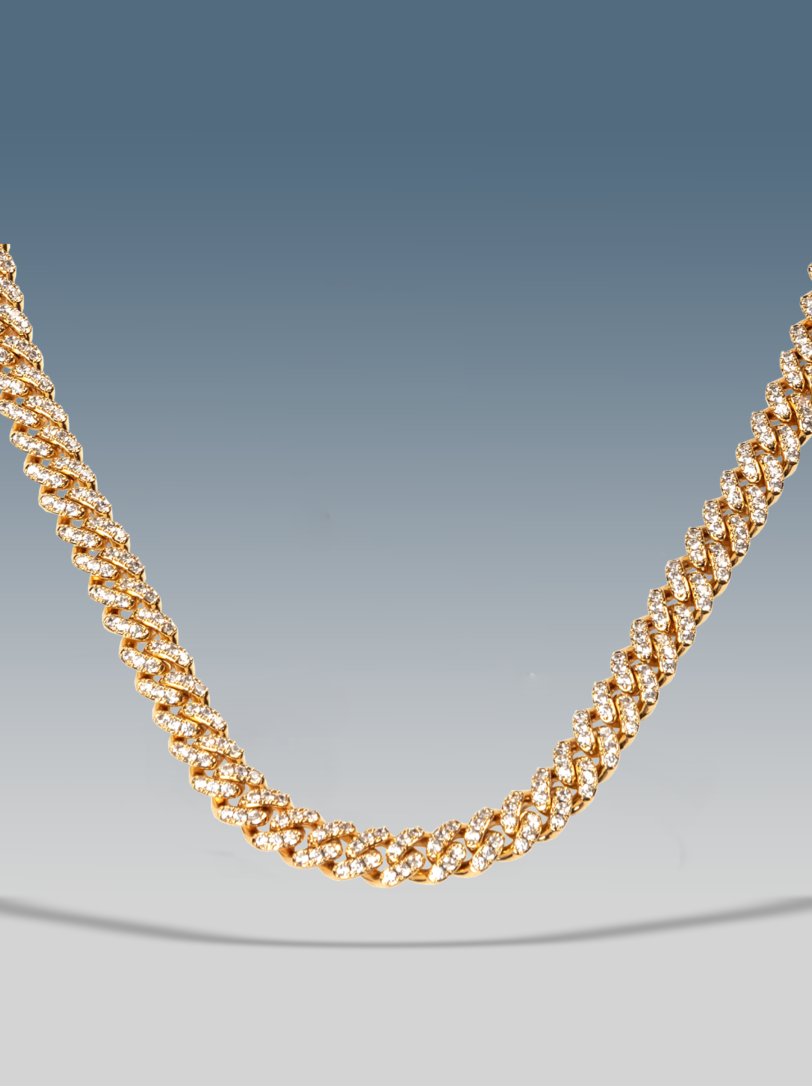Collana ice cuban bianco gold 10 mm