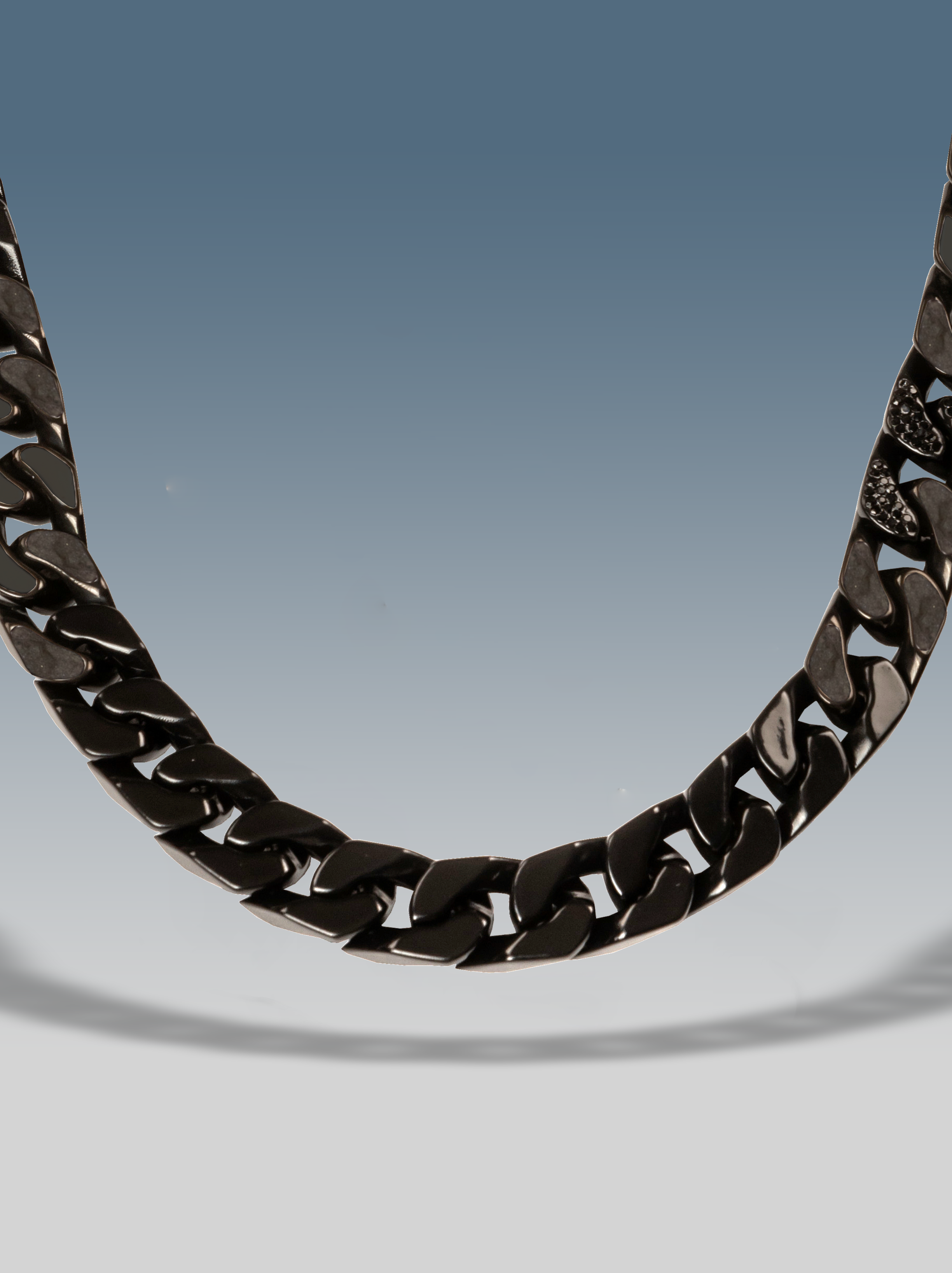 Collana ice cuban black nero 12 mm