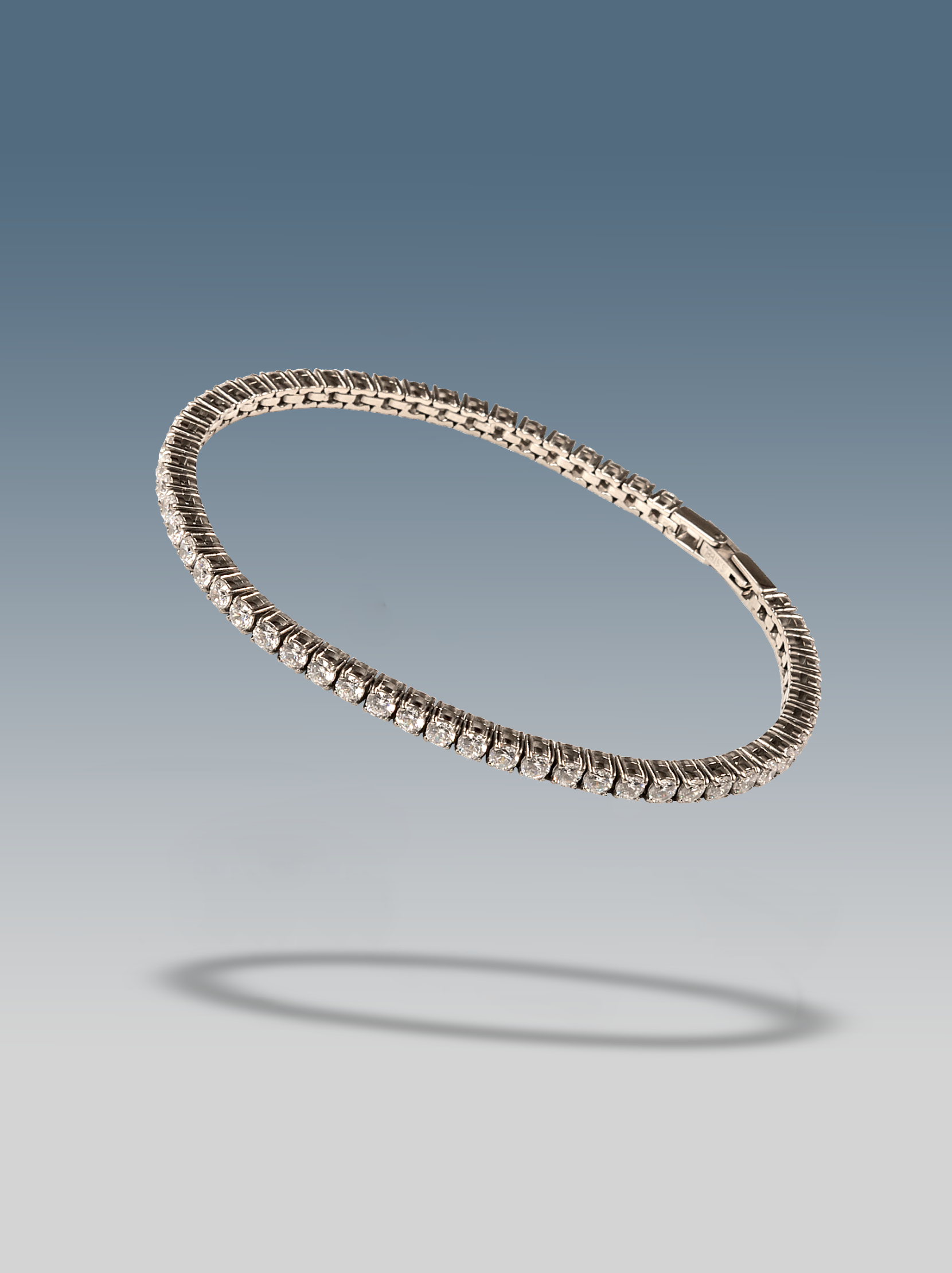 Bracciale tennis bianco silver 3 mm