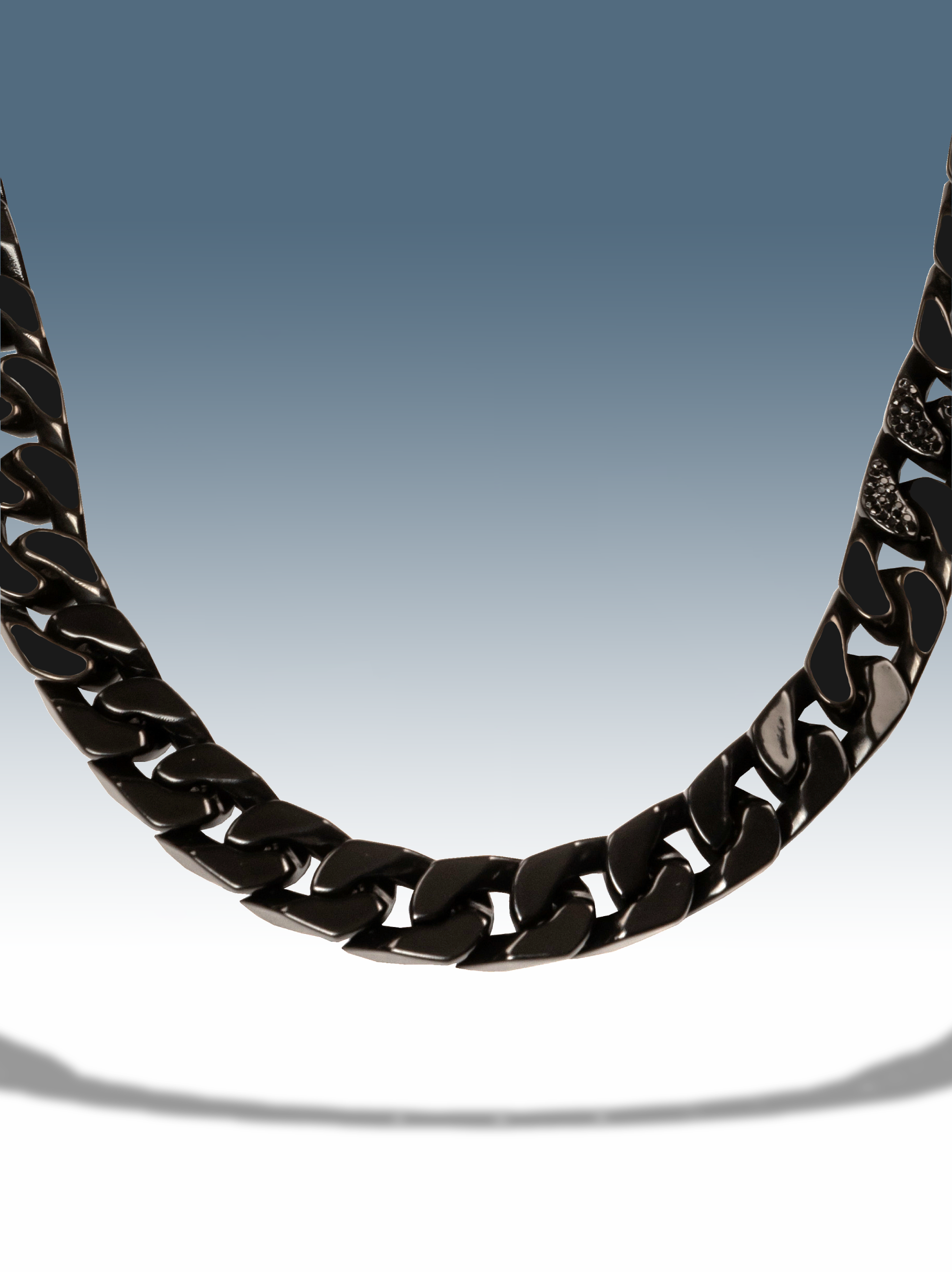 Collana ice cuban black nero 12 mm