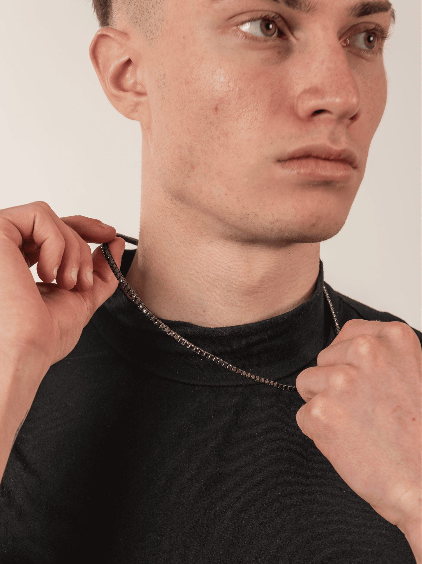 Collana tennis nero black 3 mm