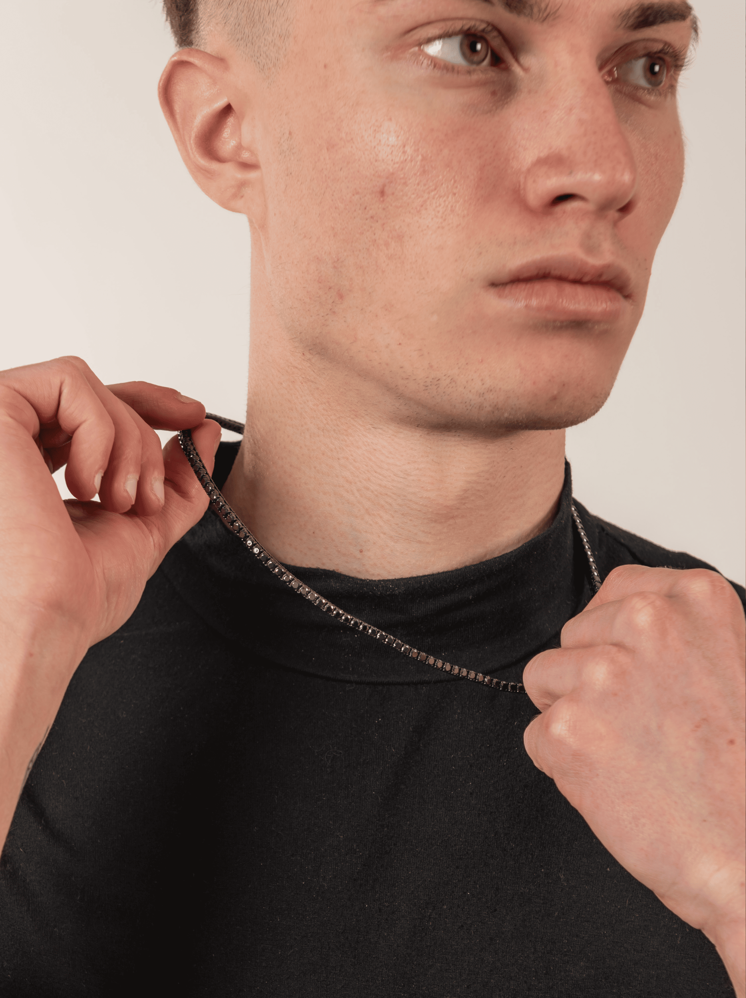 Collana tennis nero black 3 mm