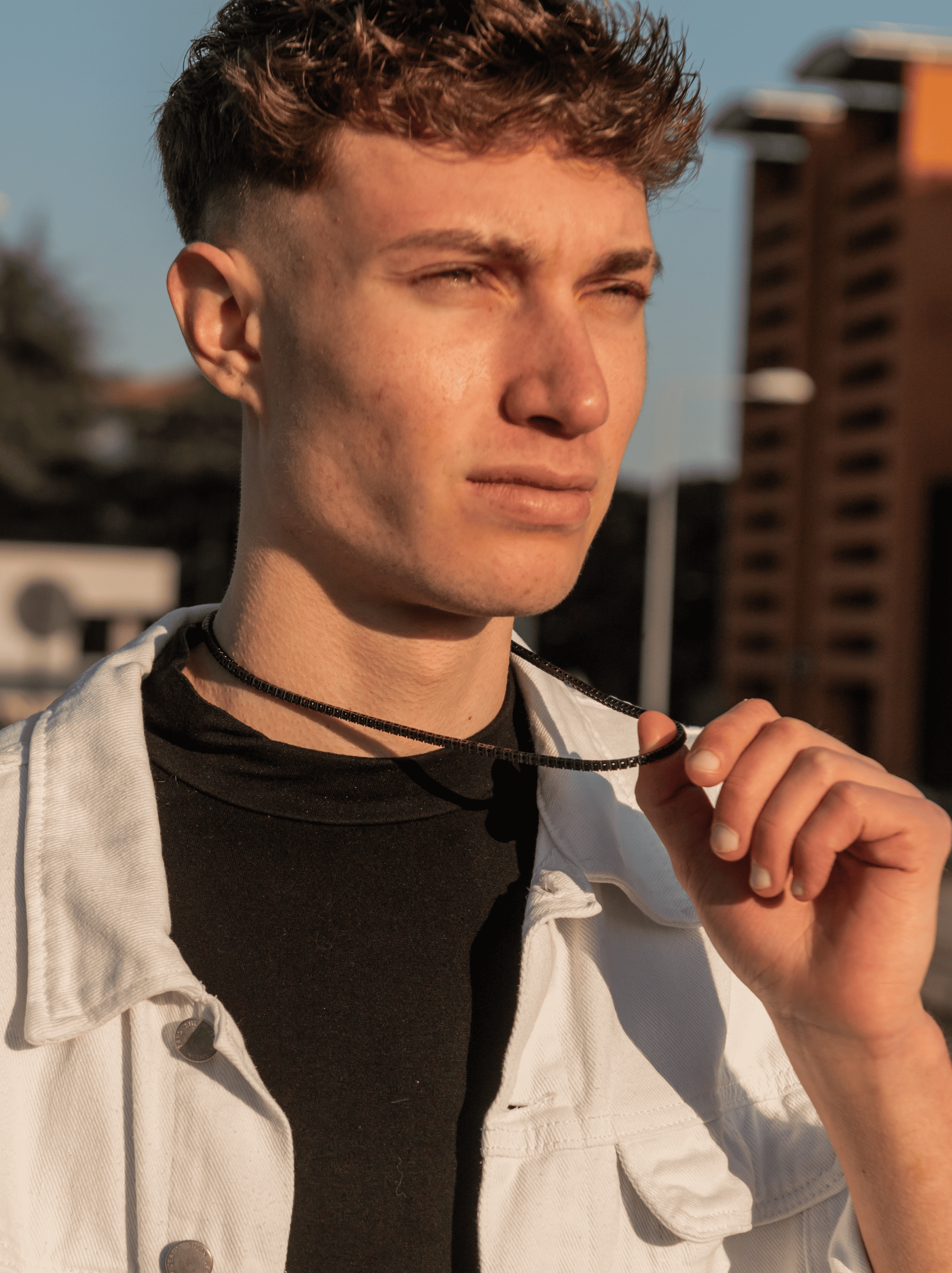 Collana tennis nero black 3 mm