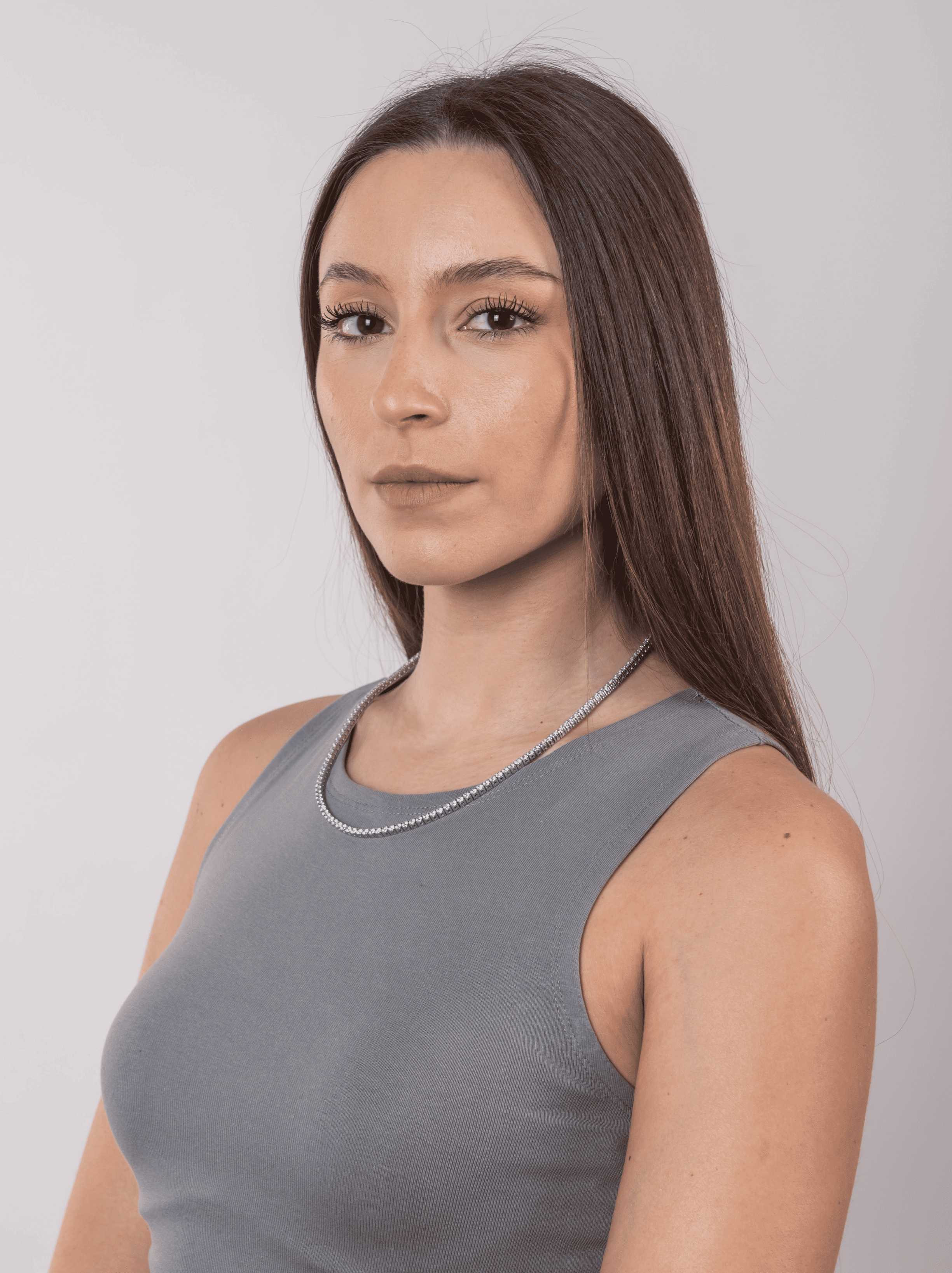 Collana tennis bianco silver 3 mm