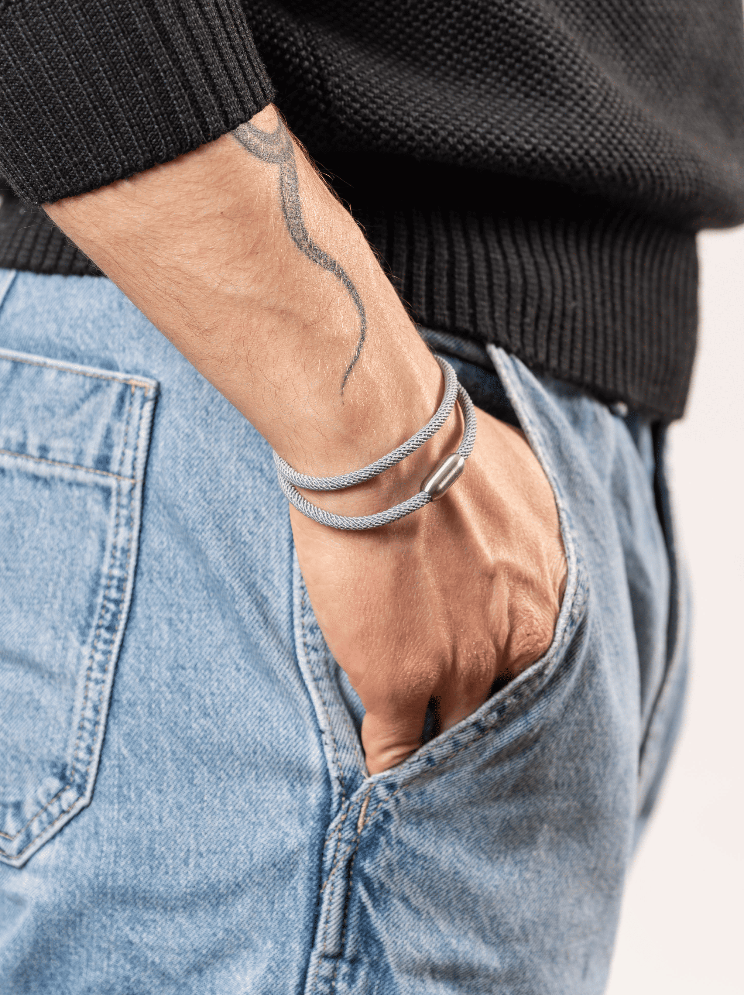 Bracciale rope calamita grigio