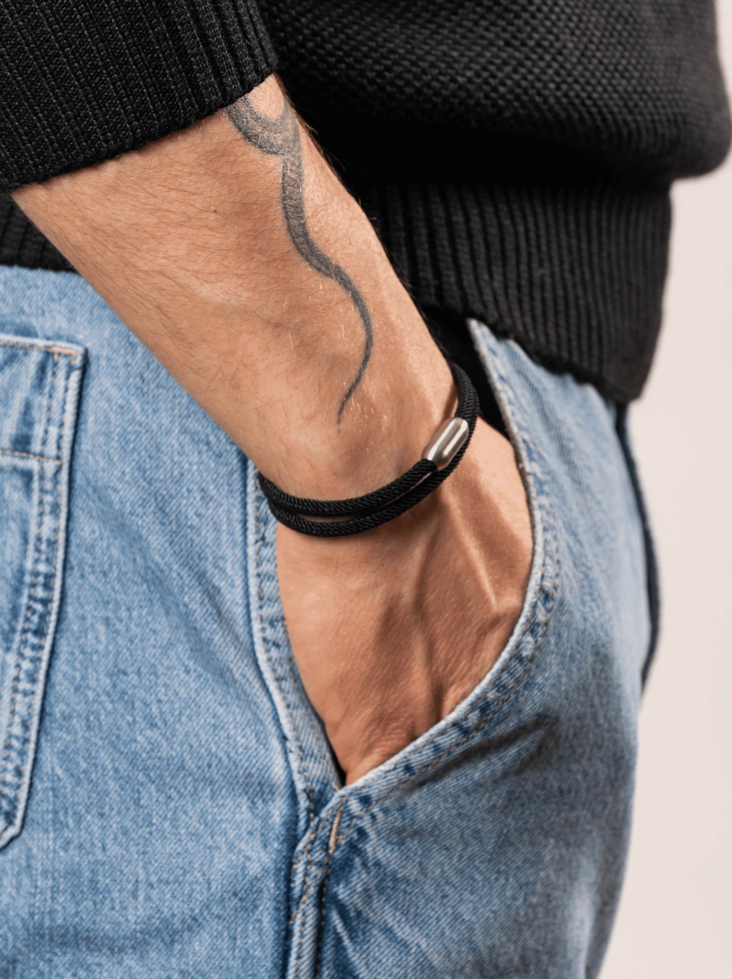 Bracciale rope calamita nero