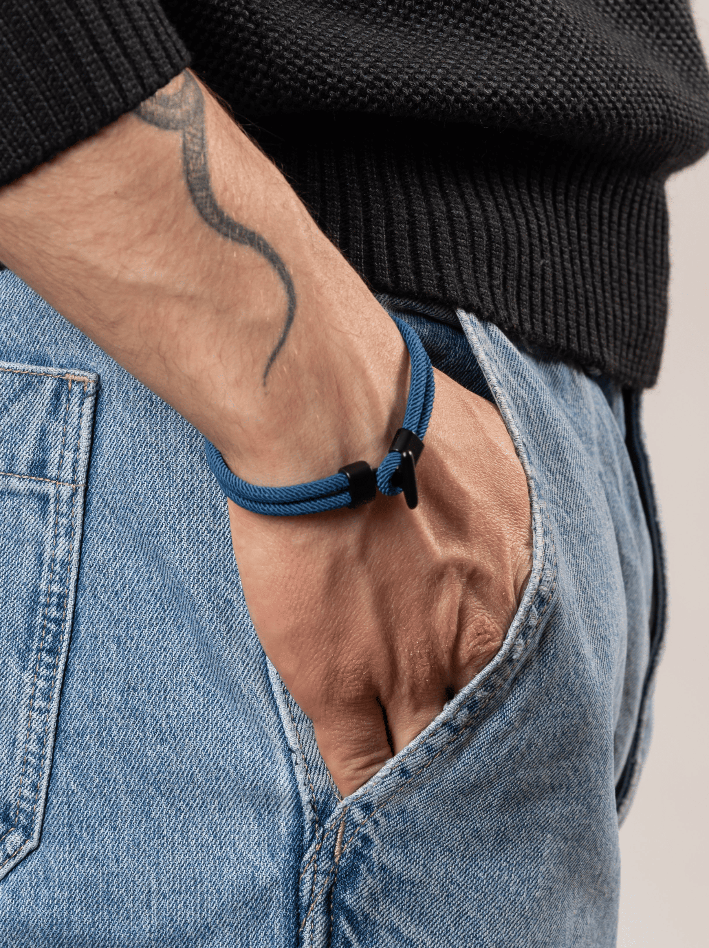 Bracciale rope ancora blu