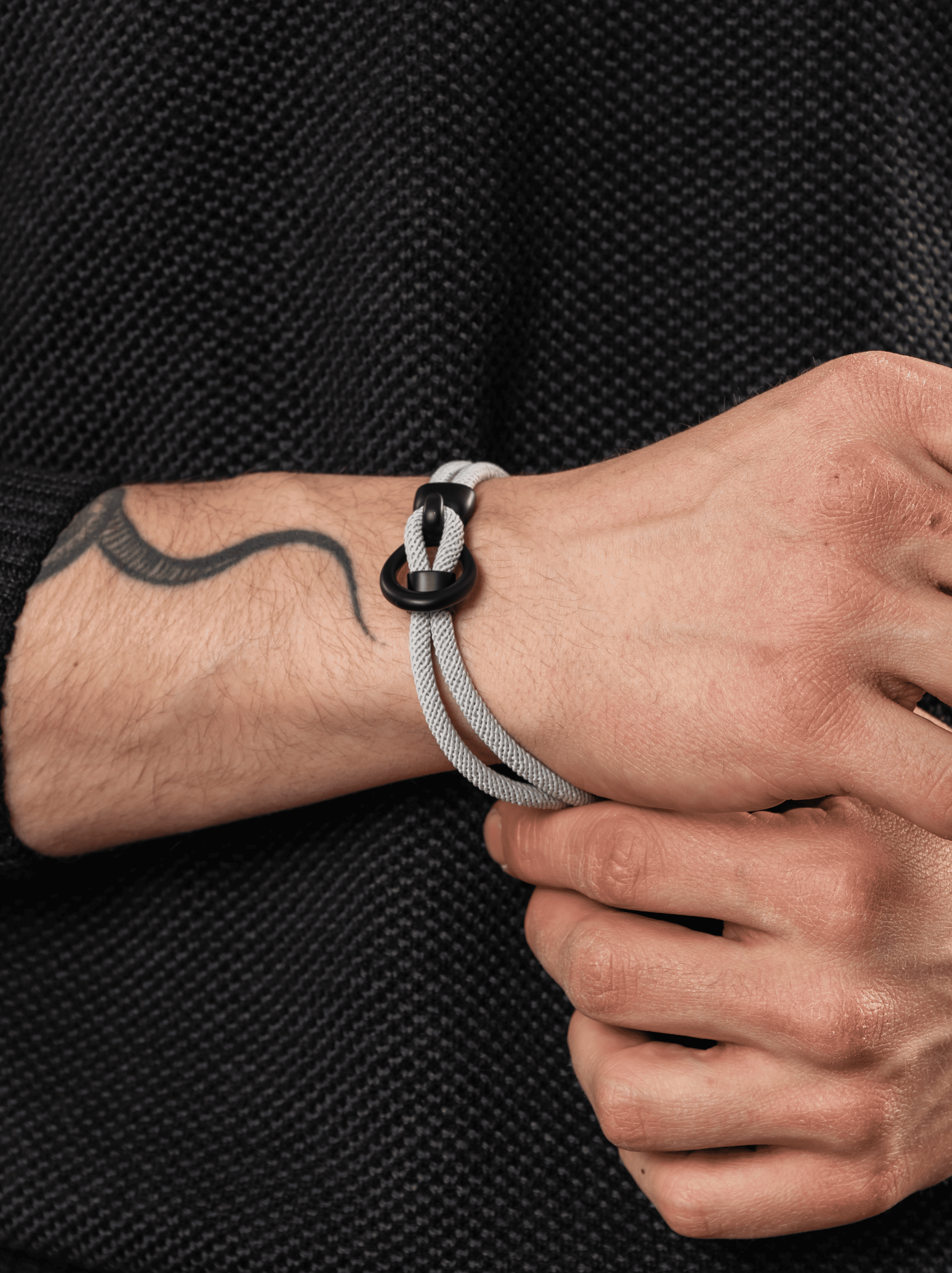 Bracciale rope intreccio grigio