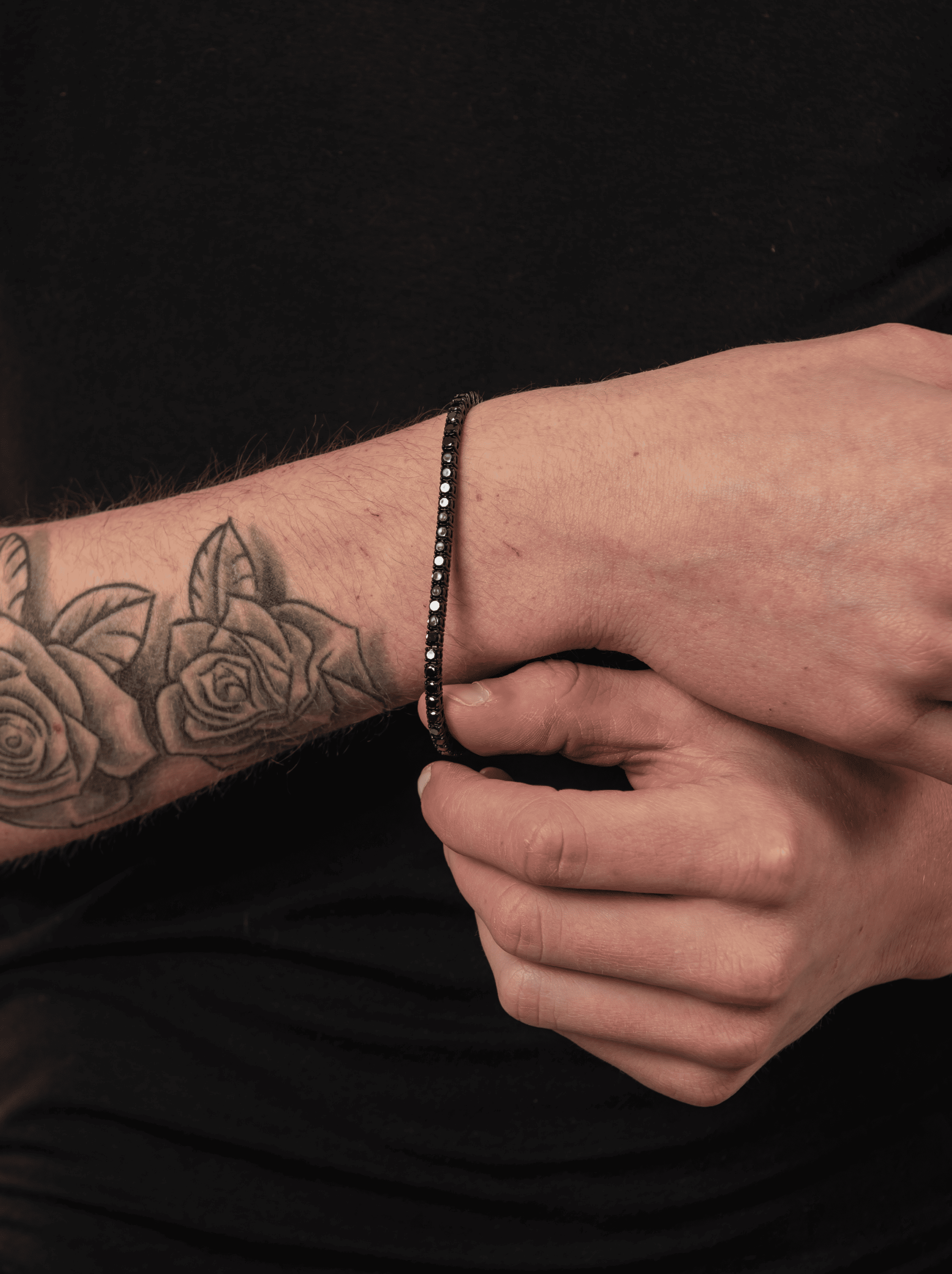 Bracciale tennis nero black 3 mm