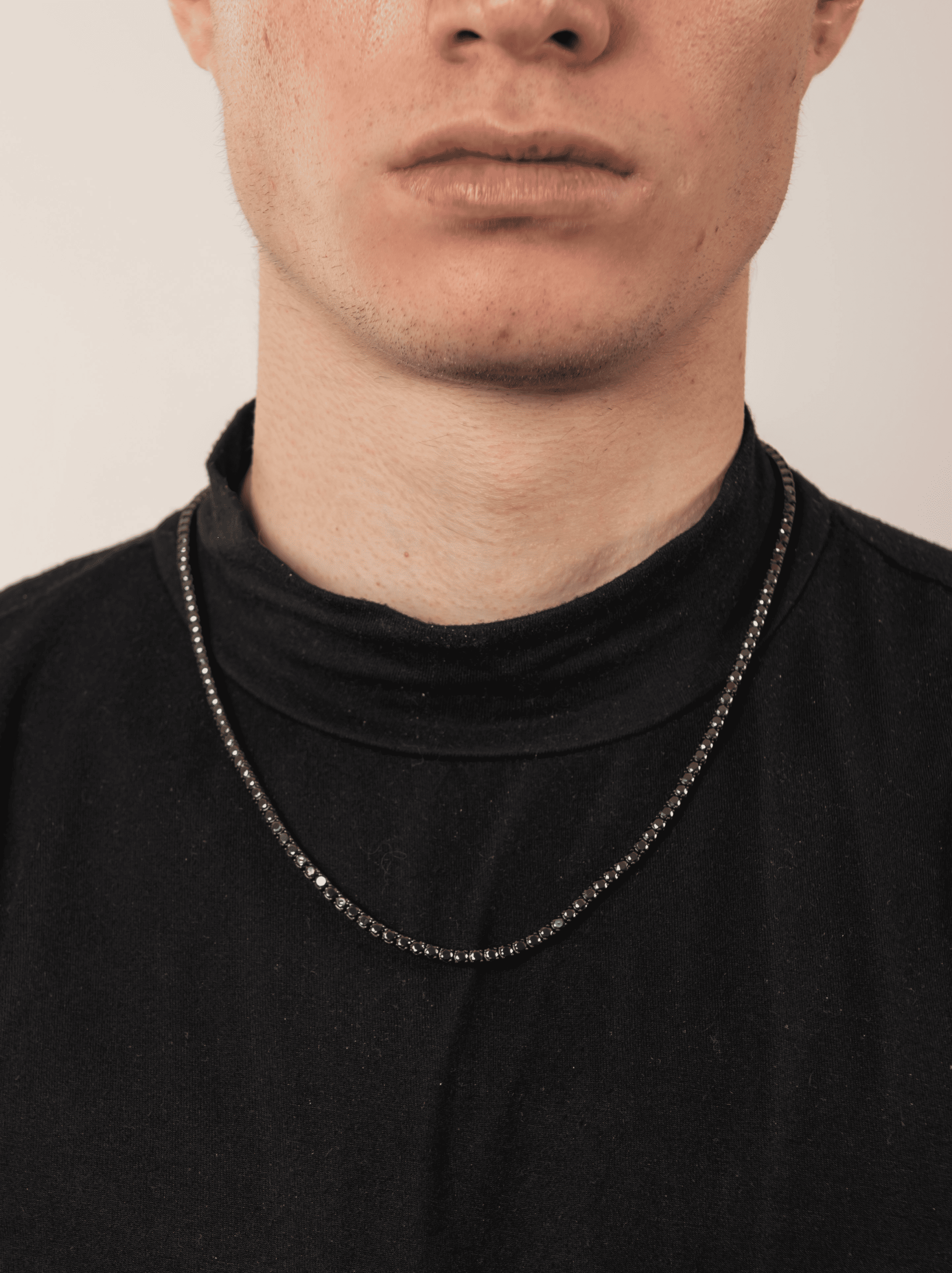 Collana tennis nero black 3 mm