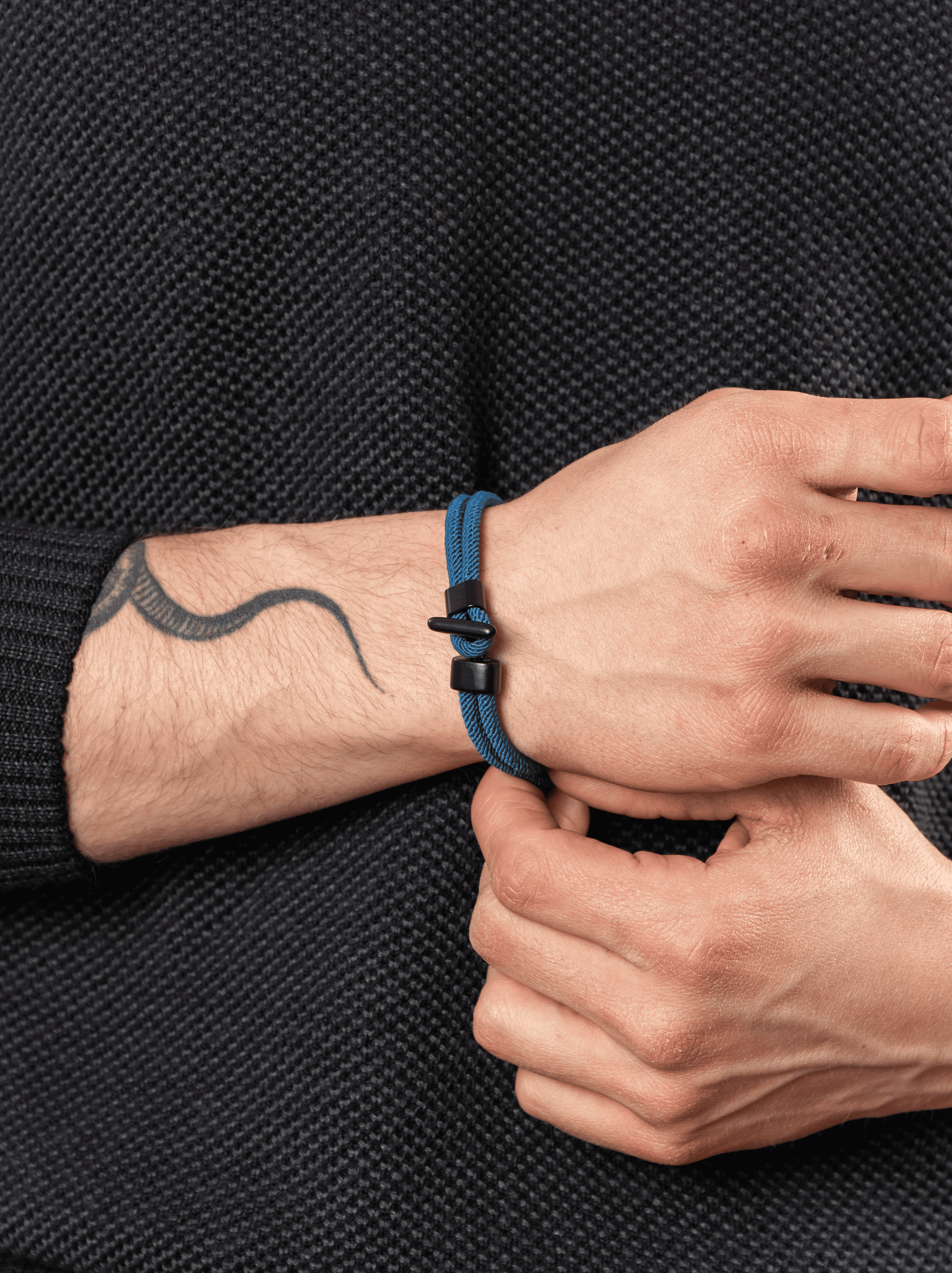 Bracciale rope ancora blu