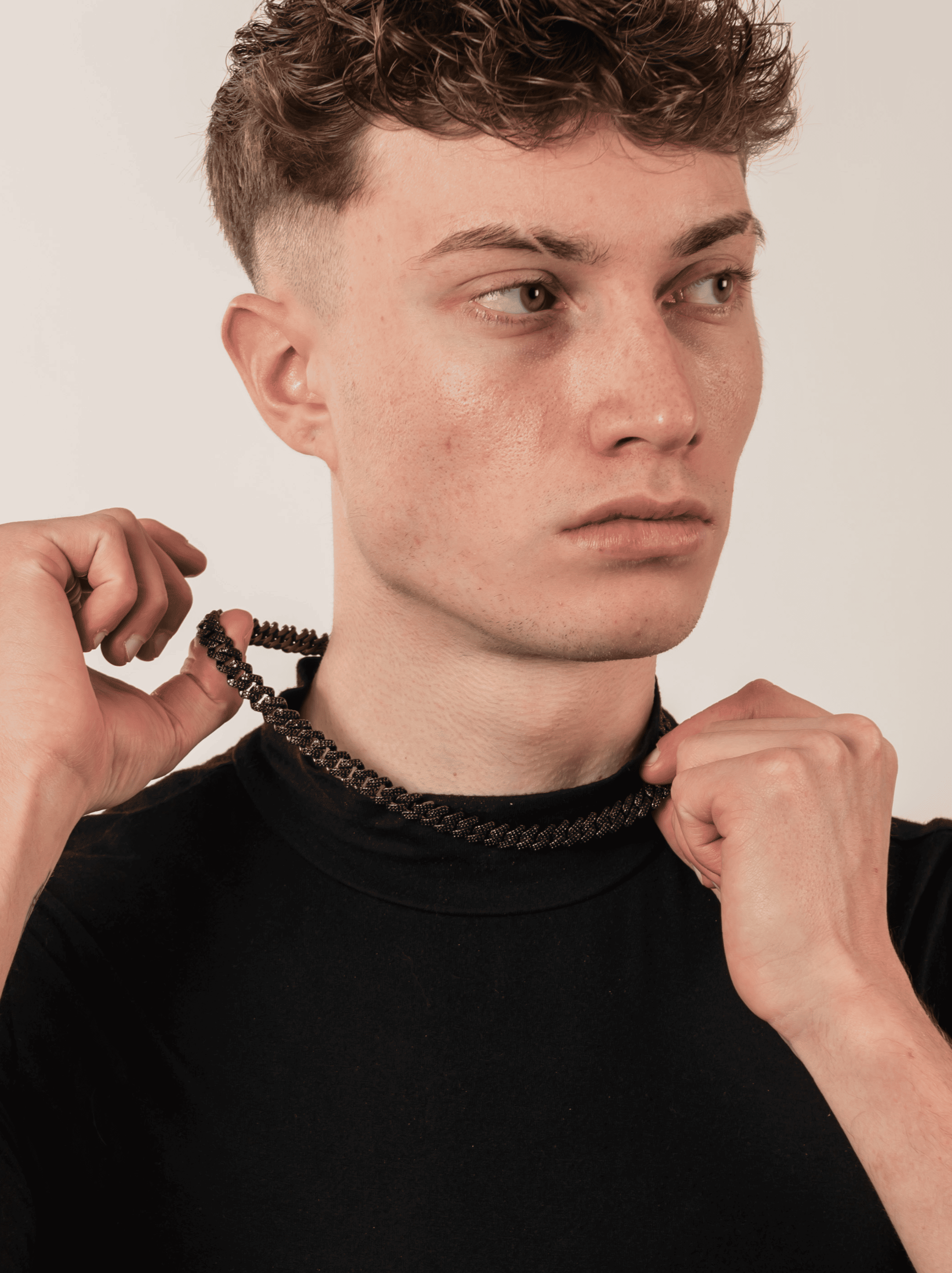Collana ice cuban black 10 mm