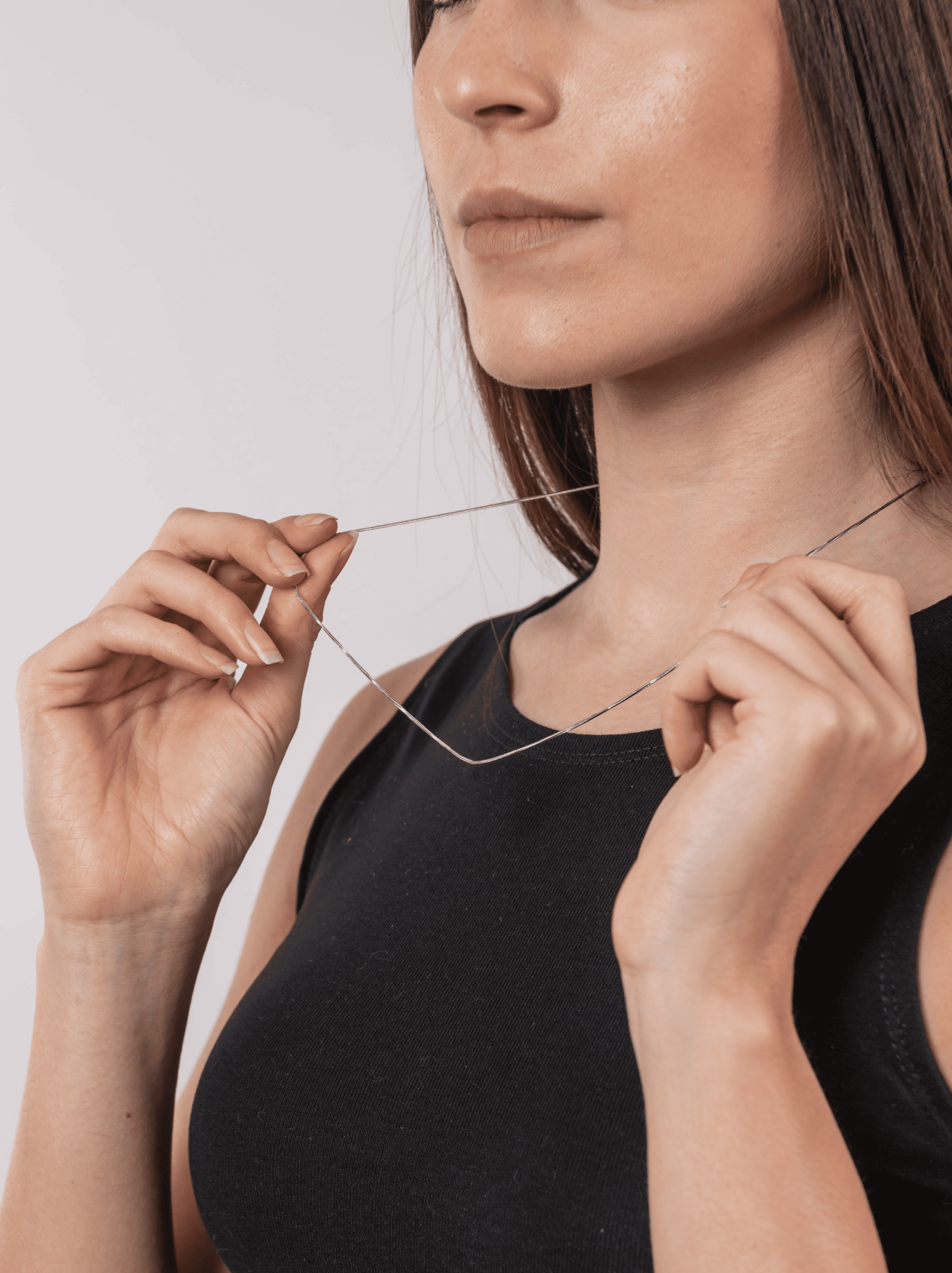 Collana minimal snike argento