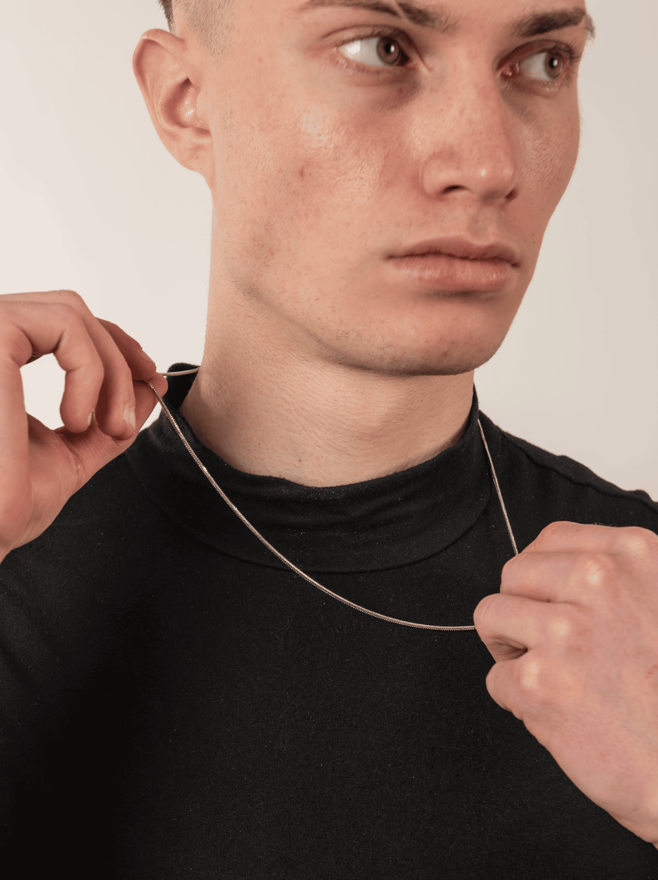 Collana minimal square argento
