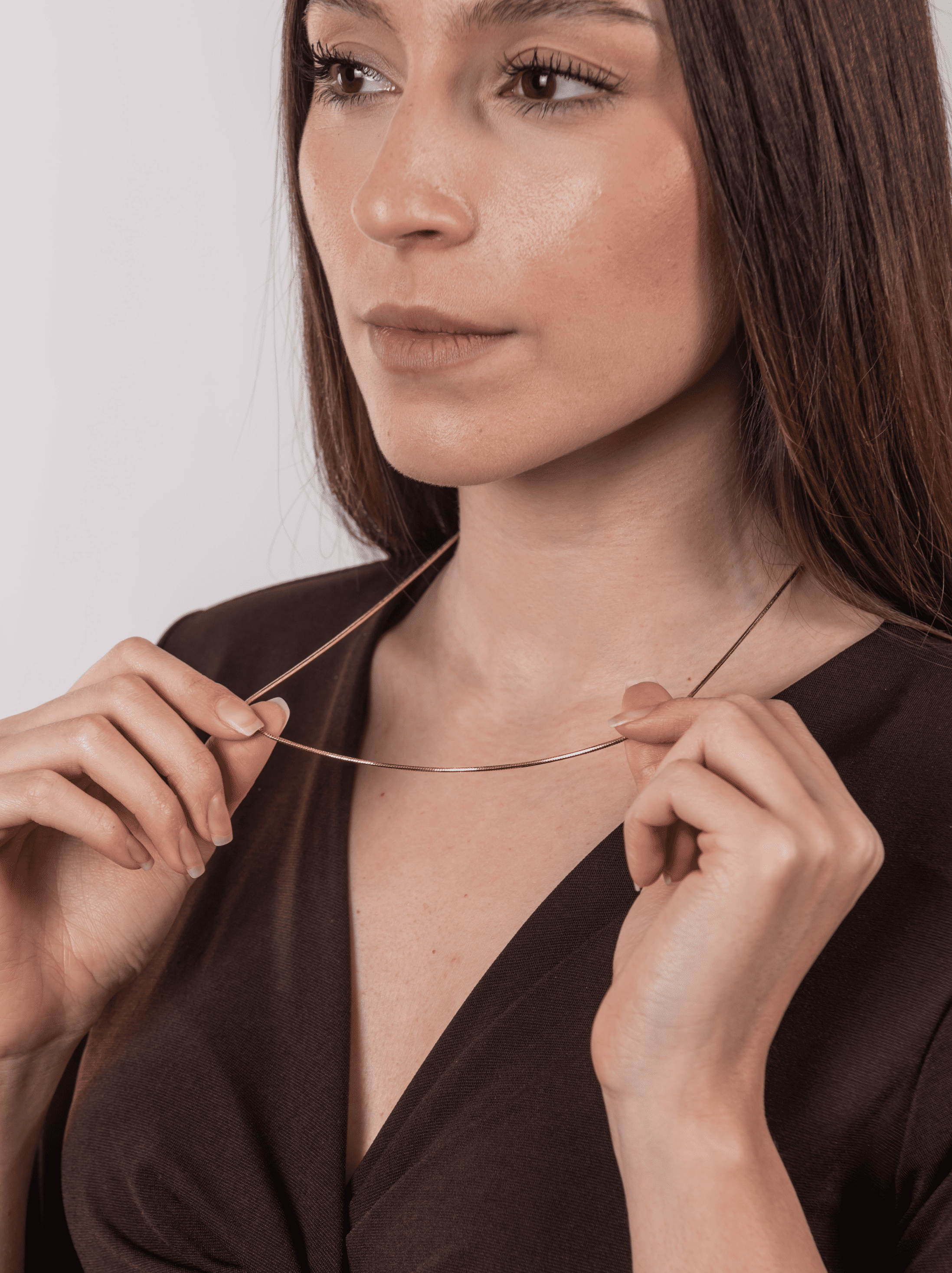 Collana minimal square oro