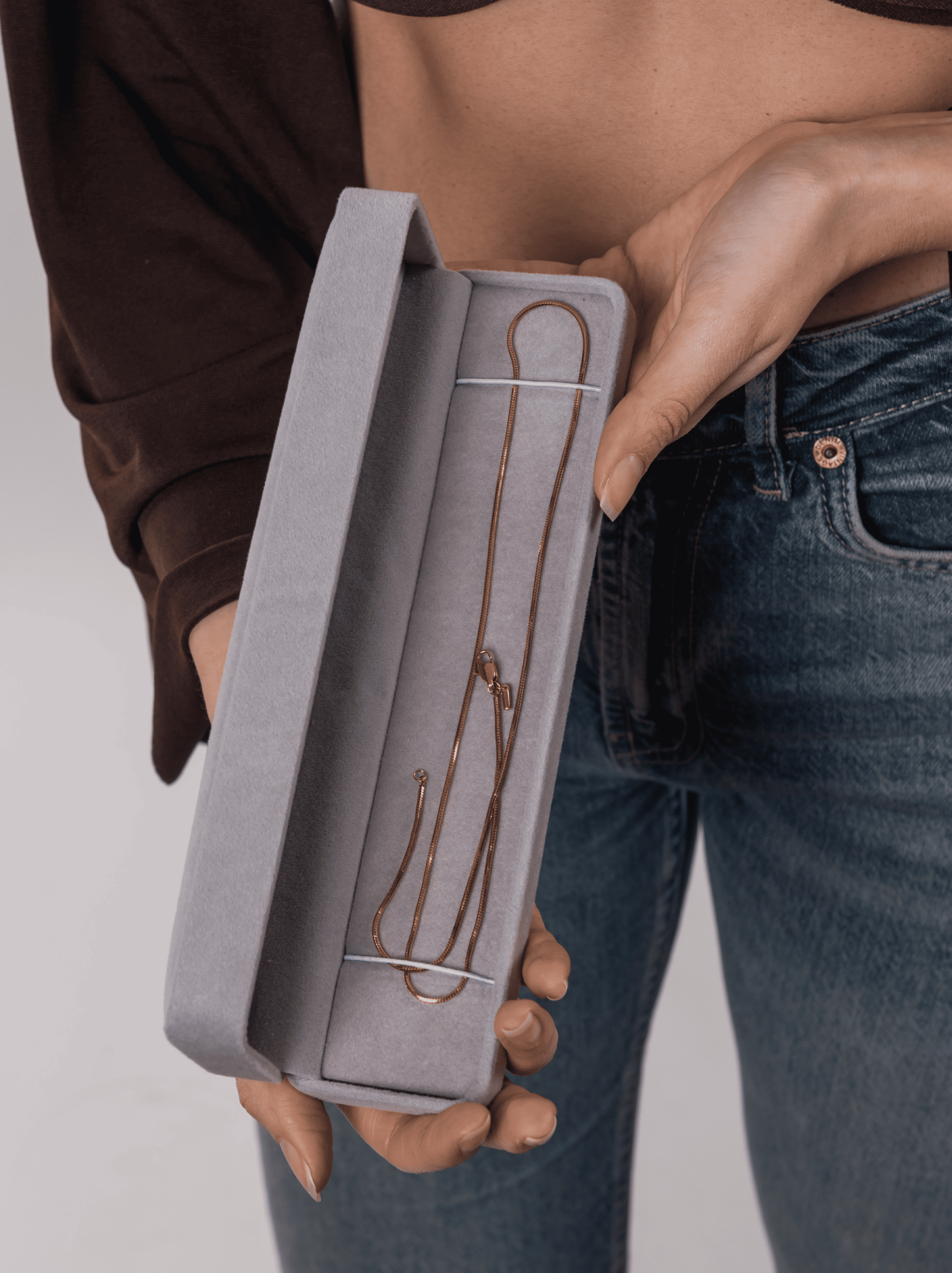 Collana minimal square oro
