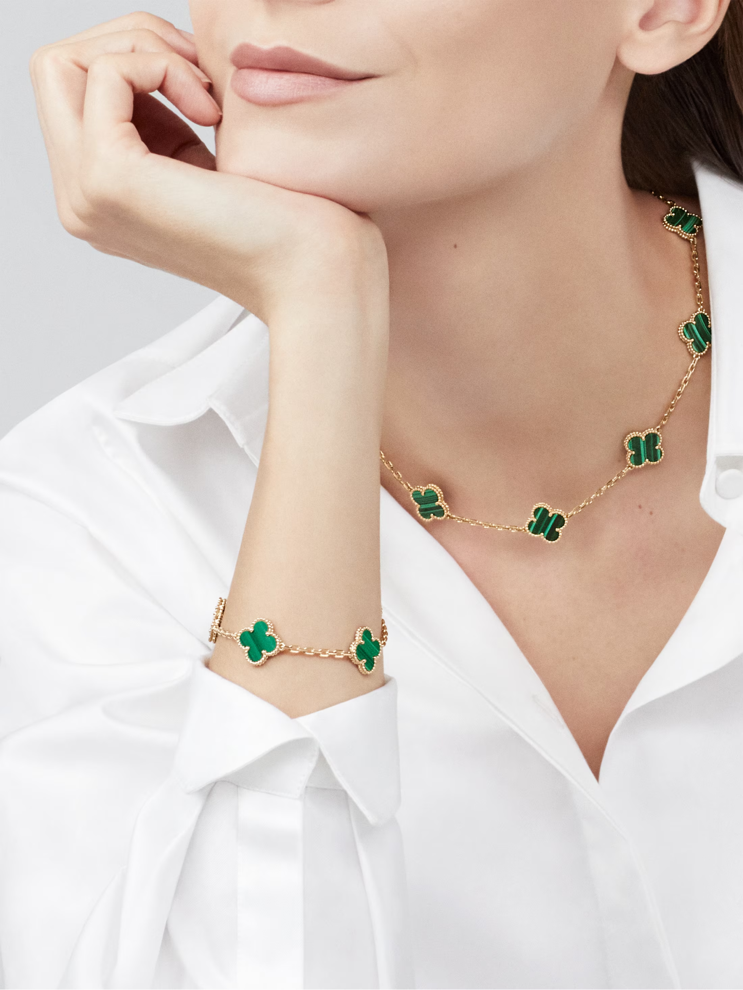 Bracciale Clover verde malachite