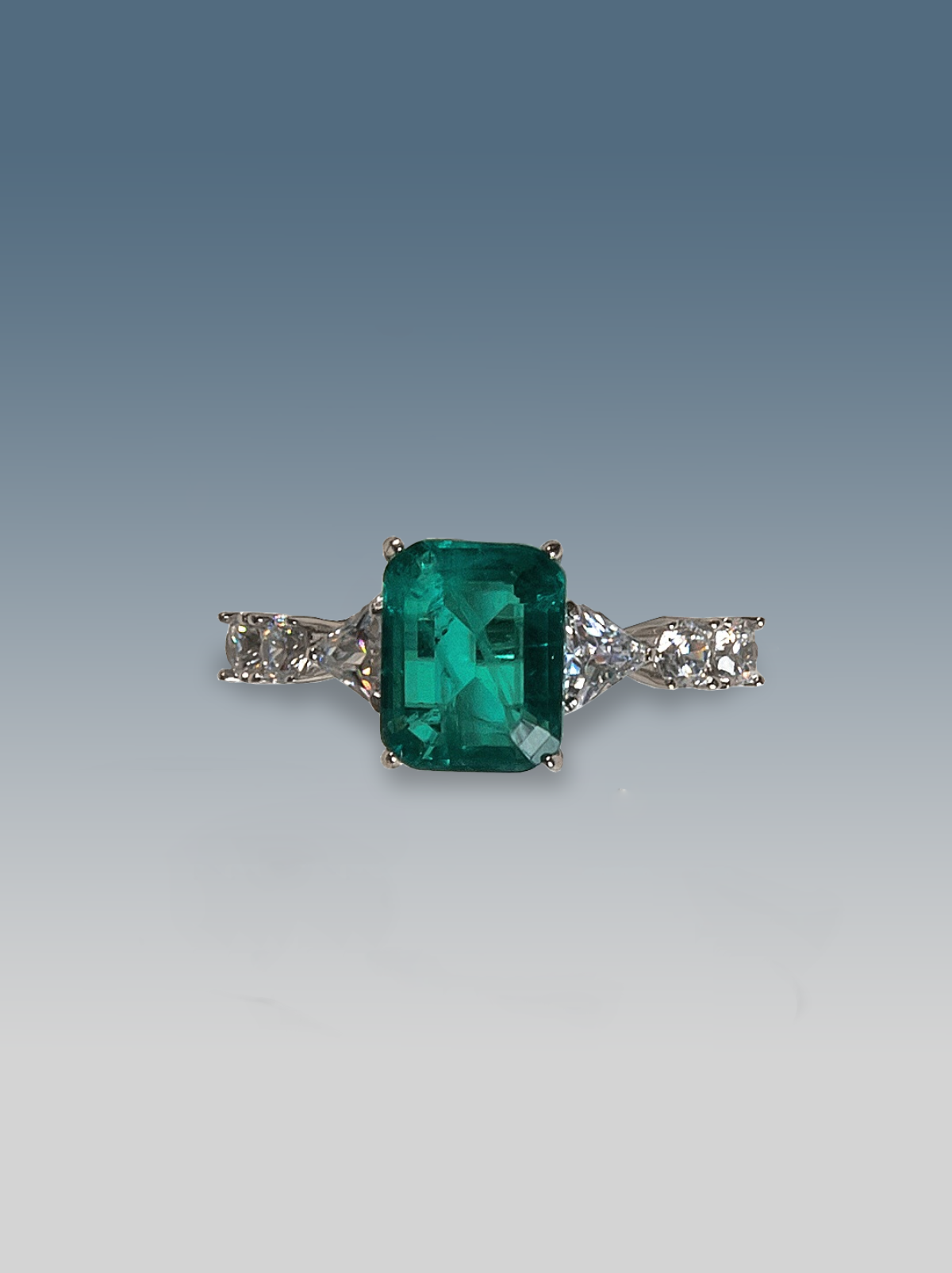 Anello Pietra Quadra Verde