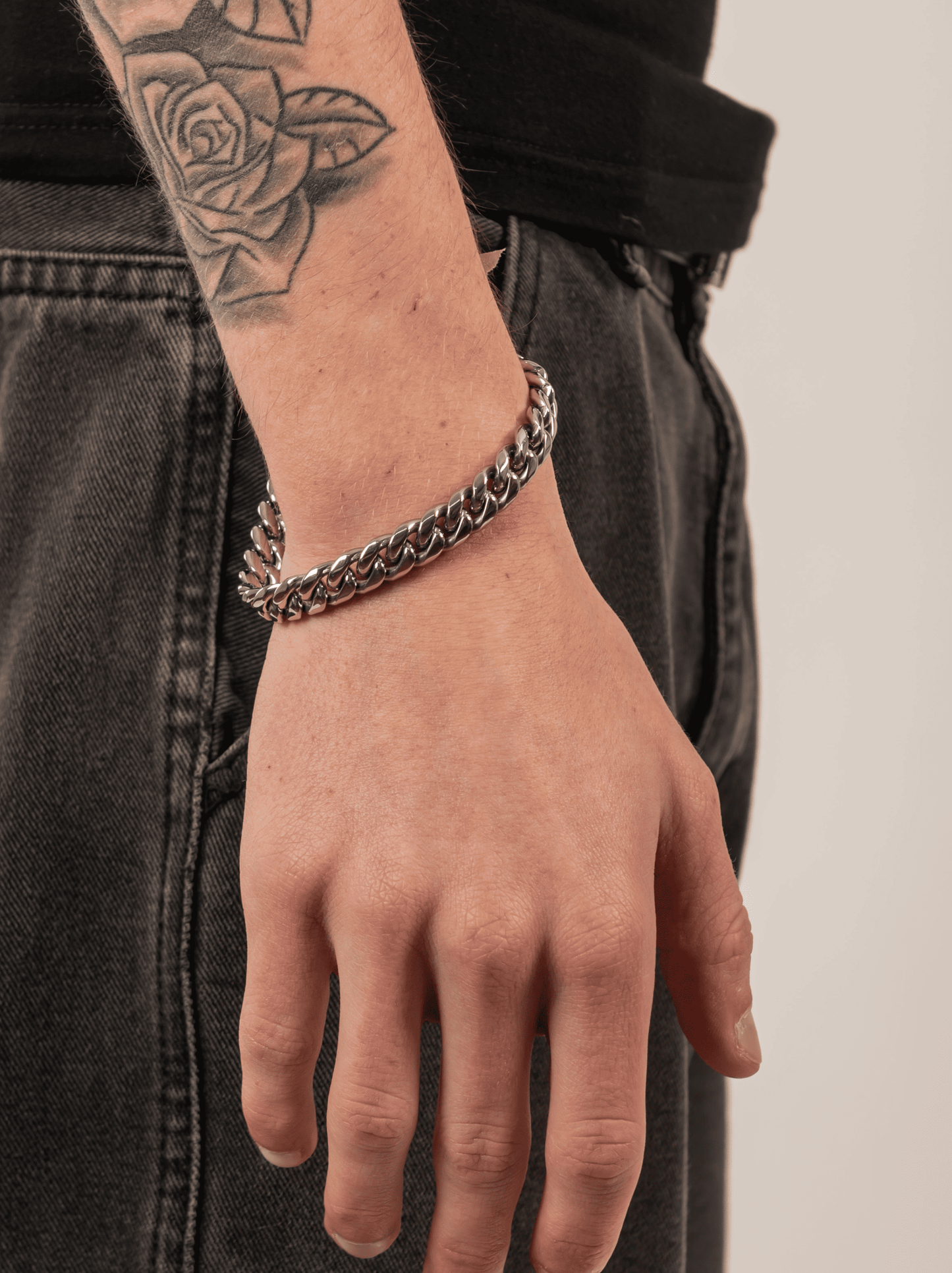Kubanisches Silberarmband 10 mm