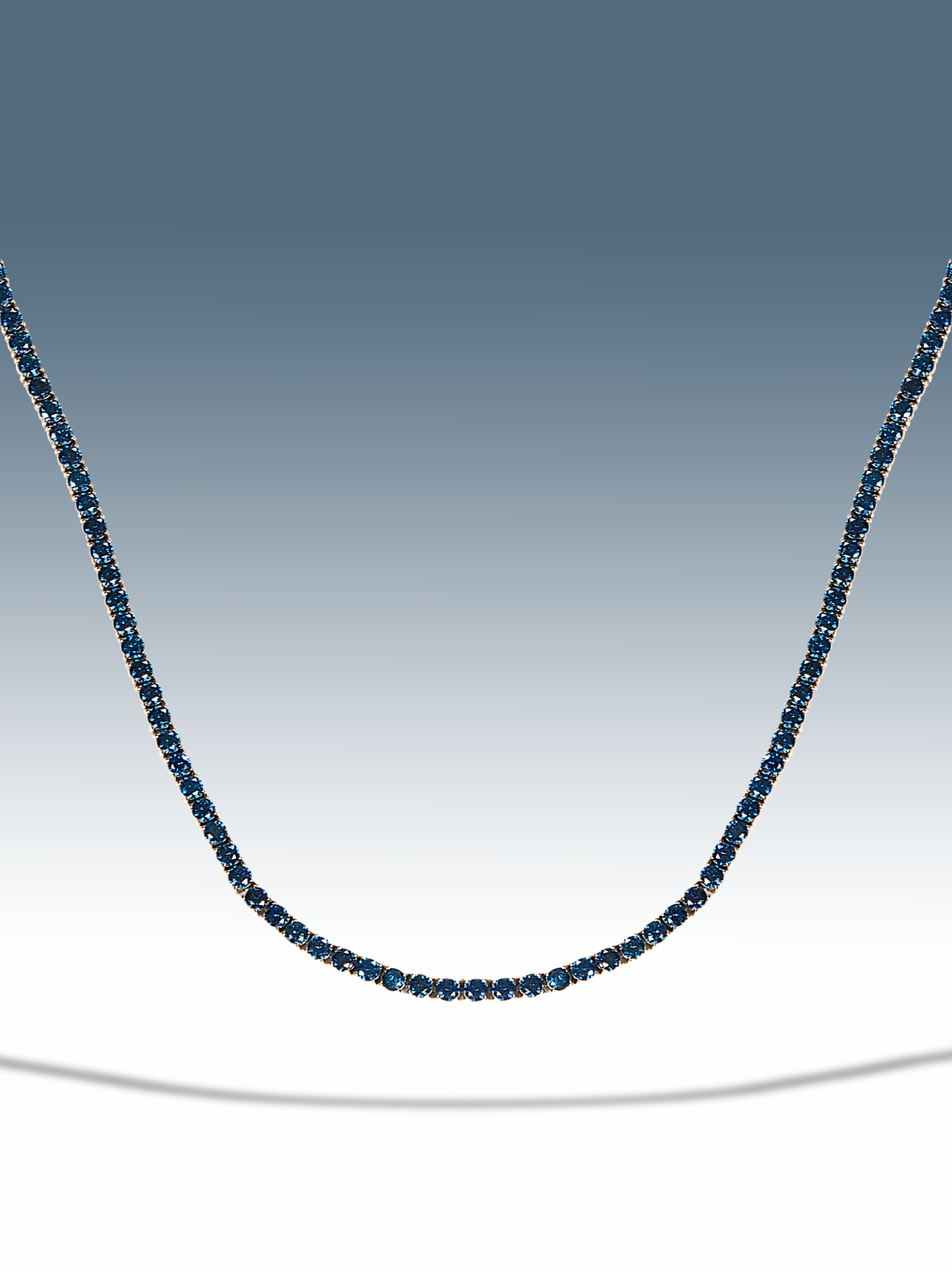 Collana tennis blu silver 3 mm