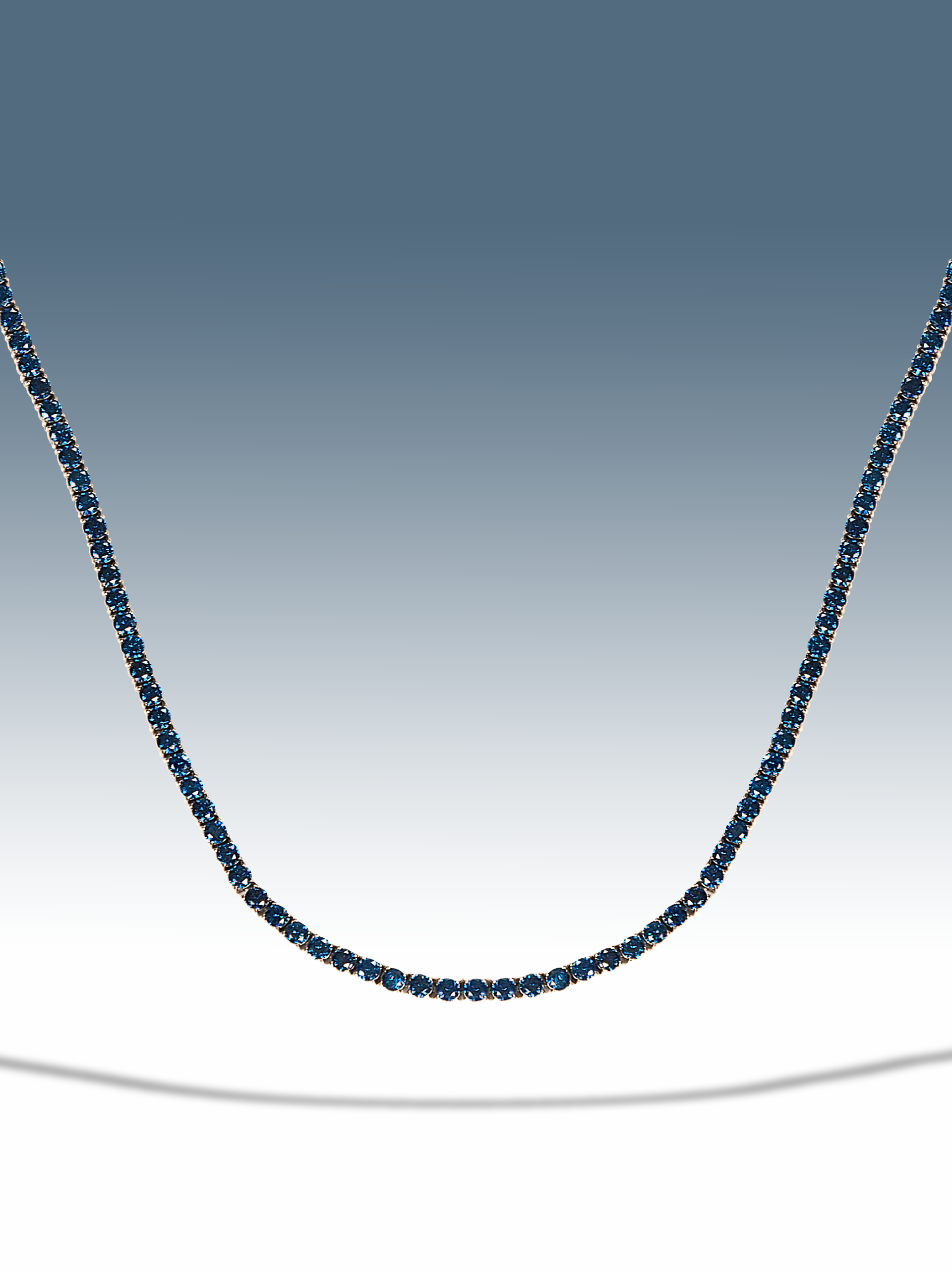 Collana tennis blu silver 3 mm