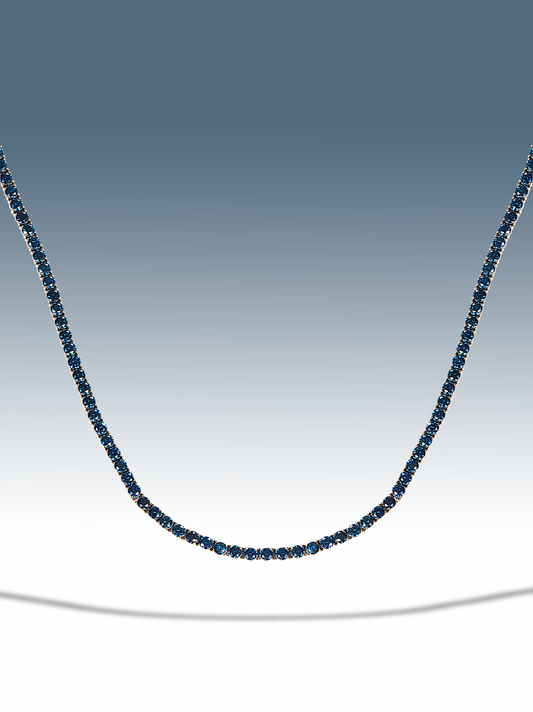 Collana tennis blu silver 3 mm