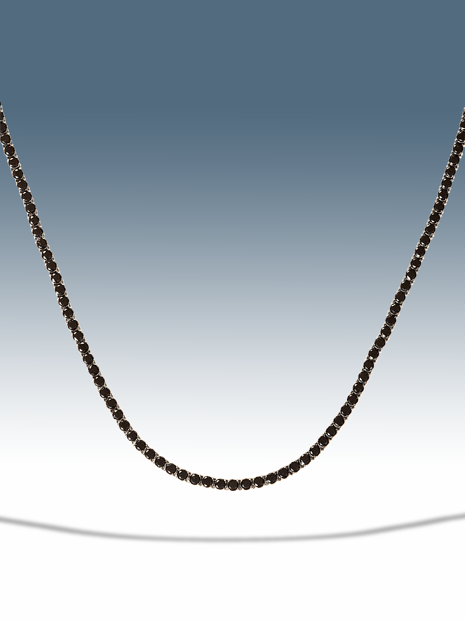 Collana tennis nero silver 3 mm