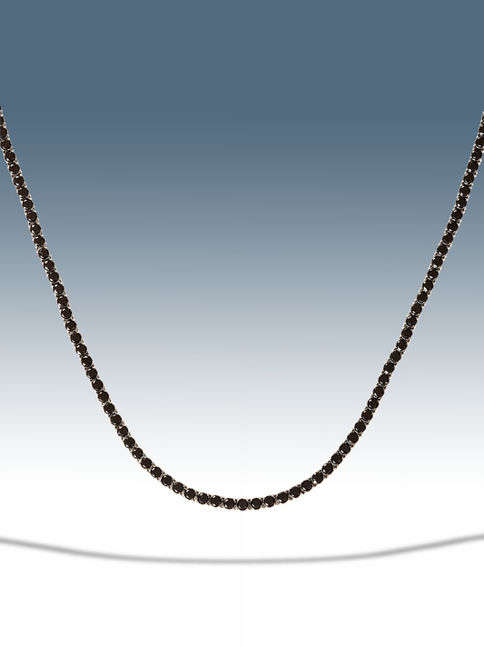 Collana tennis nero silver 3 mm