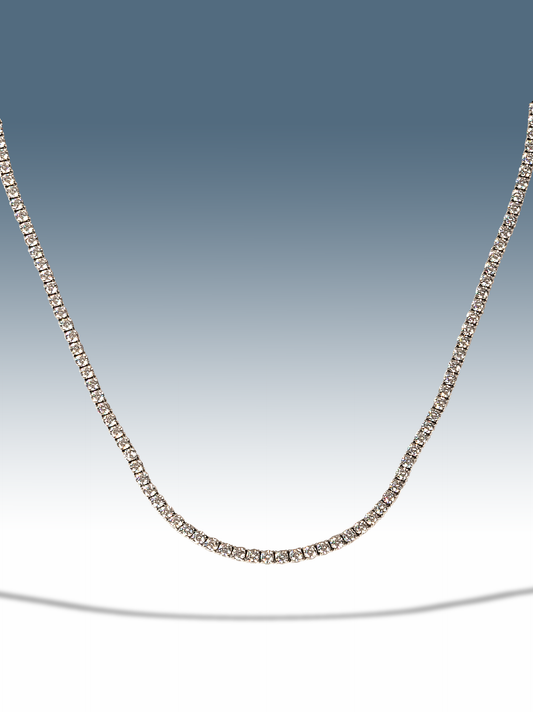 Collana tennis bianco silver 3 mm