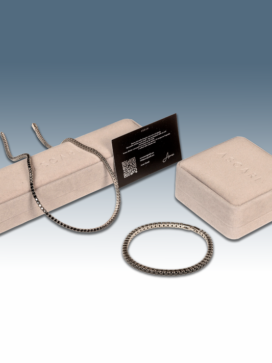 Set tennis nero silver