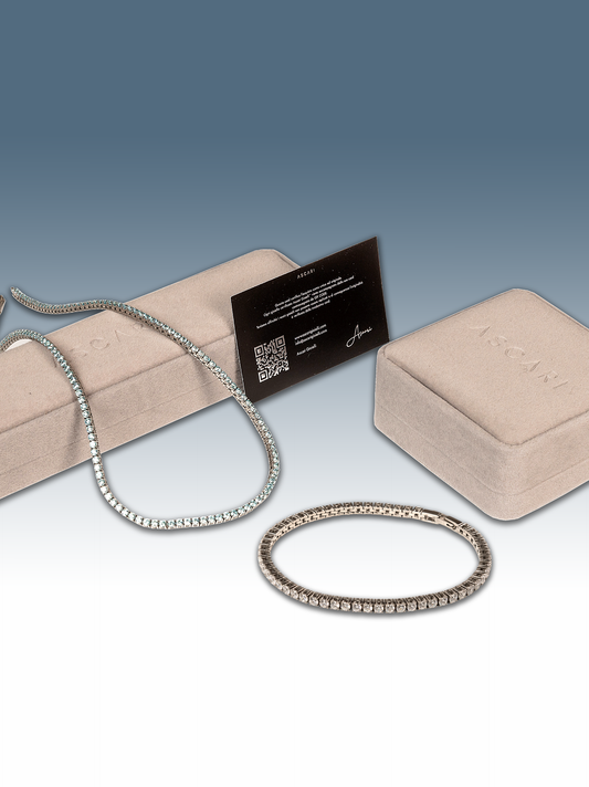 Set tennis bianco silver