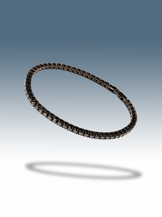 Bracciale tennis nero black 3 mm
