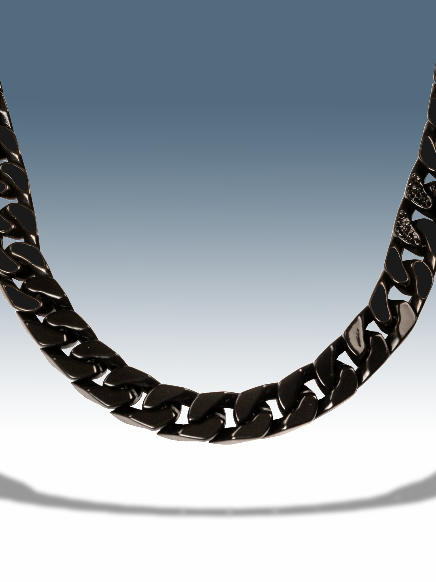 Ice Cuban Schwarze Halskette 12 mm