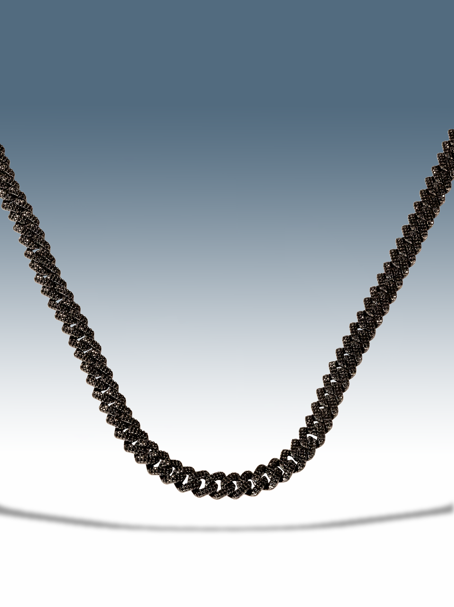 Ice Cuban Schwarze Halskette 10 mm