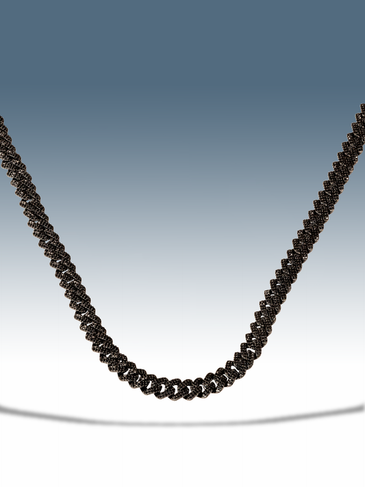 Ice Cuban Schwarze Halskette 10 mm