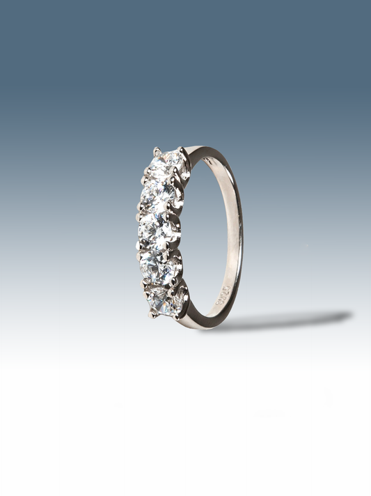Anello Cinque Pietre in argento Sterling 925